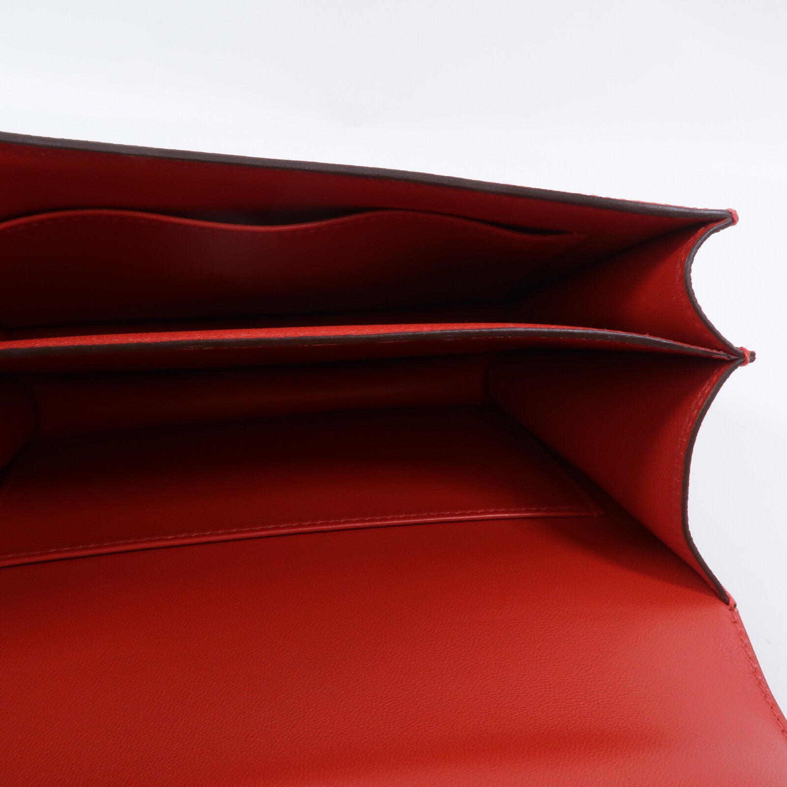 HERMES Epsom皮革Constance Mini肩背袋Rouge Tomate
