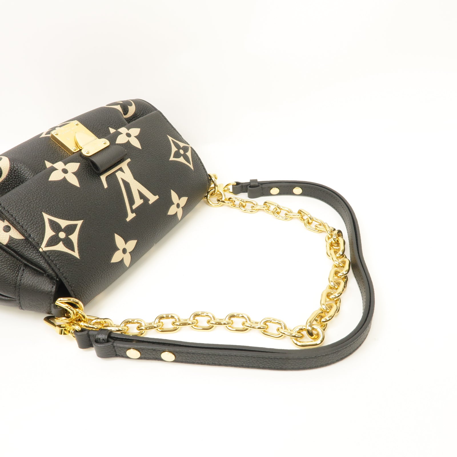 LOUIS VUITTON Monogram Empreinte Favorite金扣手挽肩背兩用袋黑色