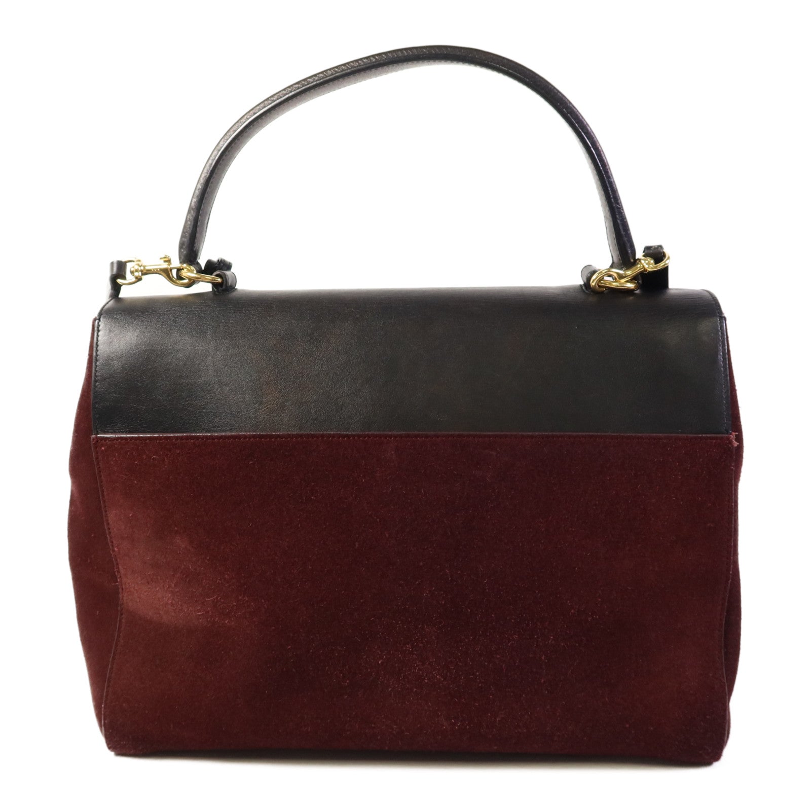 SAINT LAURENT 絨布/牛皮皮革2 Way Shoulder Bag金扣手挽肩背兩用袋