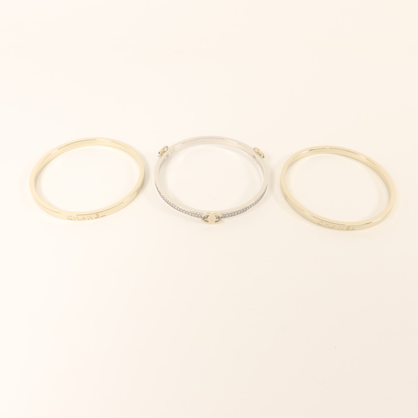CHANEL 金屬/水晶Bangles手鐲