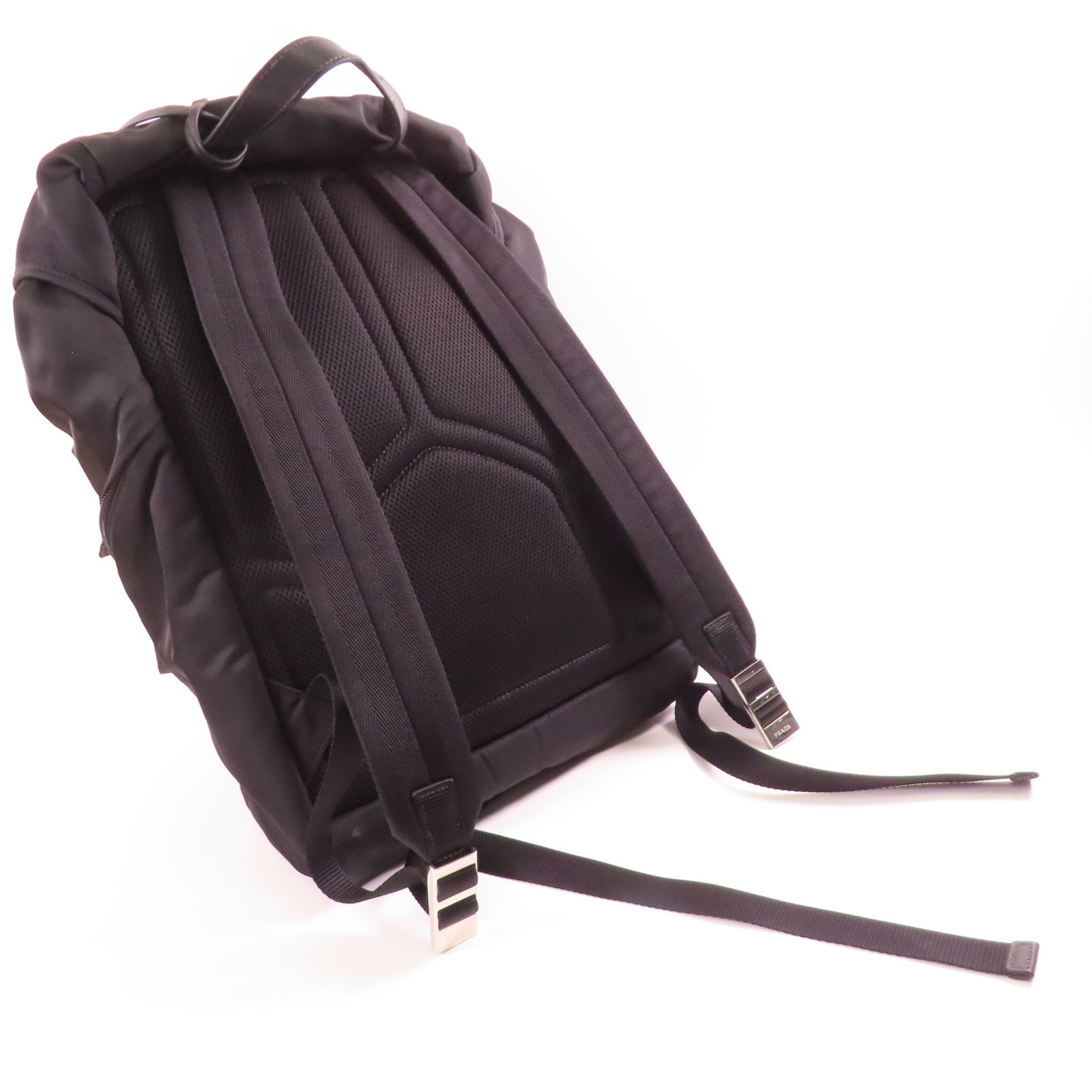 PRADA 尼龍Backpack銀扣背包