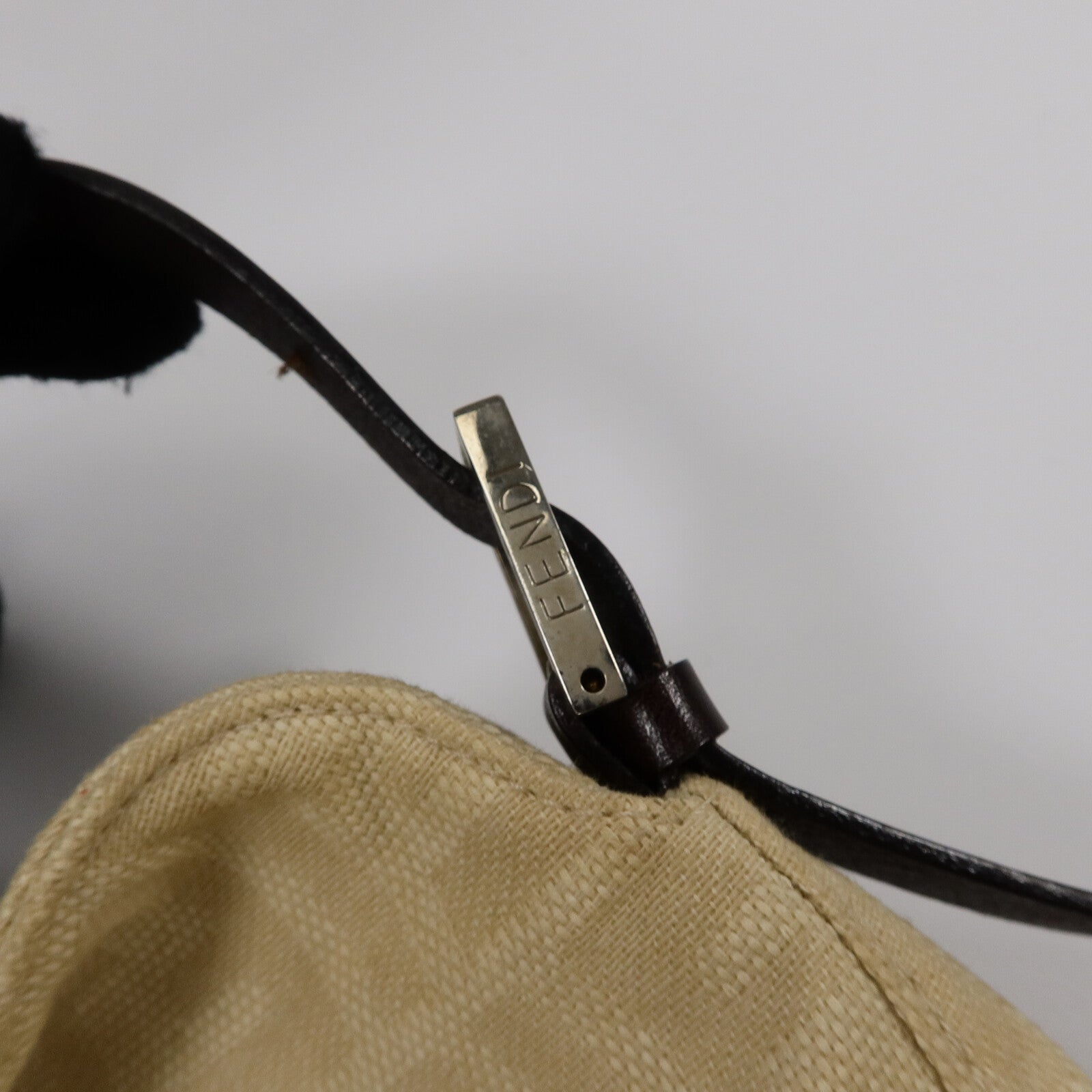 FENDI 帆布/牛皮皮革Zucca Double Flap Mamma肩背袋