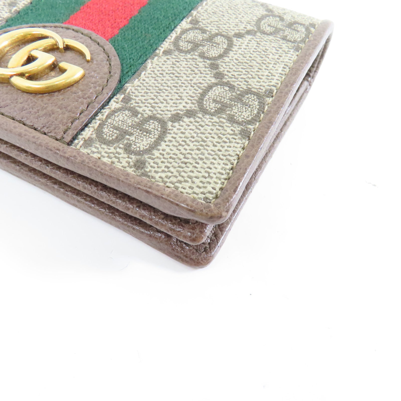 GUCCI 塗層帆布Ophidia Three Little Pigs Bi-fold Wallet金扣錢包啡色