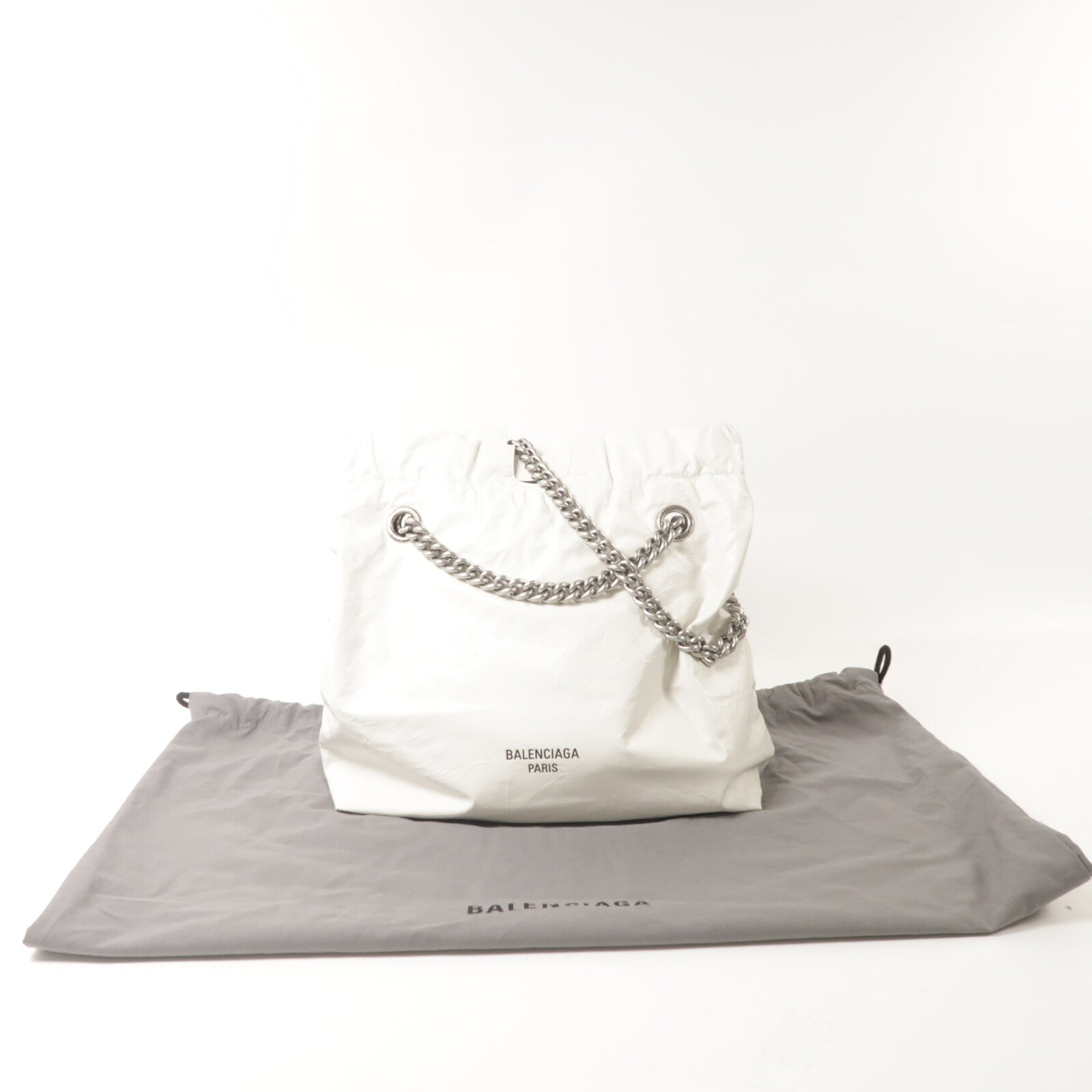 BALENCIAGA 牛皮皮革Crush Tote鏈帶肩背袋