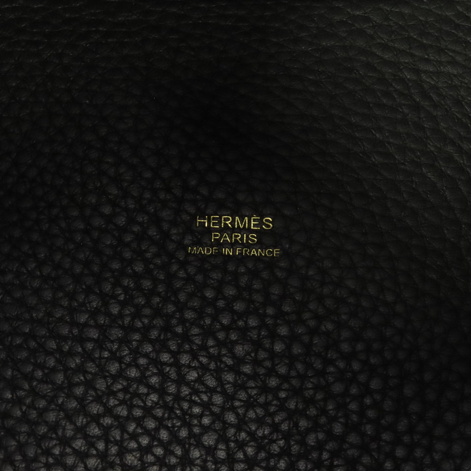 HERMES Clemence皮革Picotin Lock 18金扣手挽袋Noir/黑色
