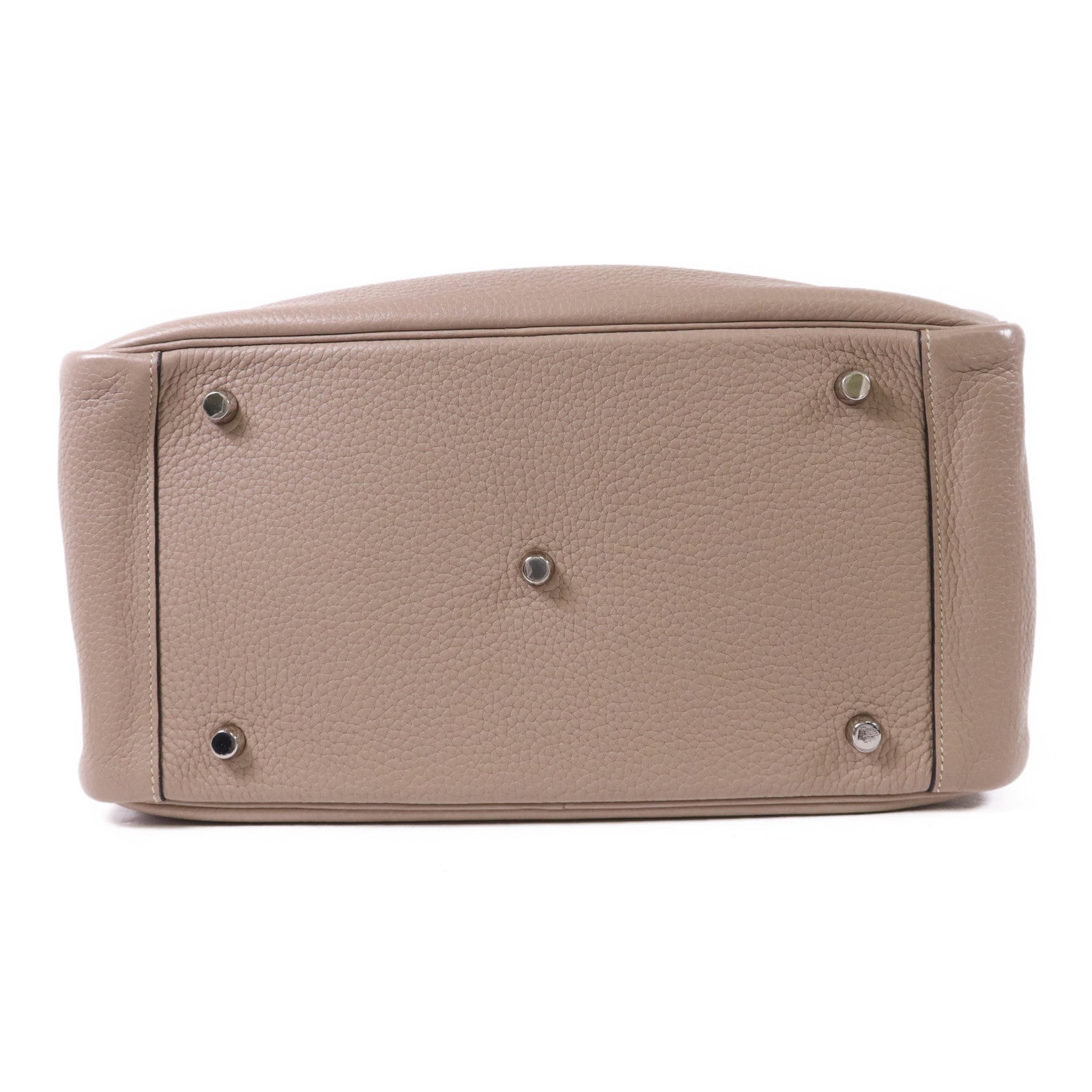 HERMES Clemence皮革Lindy 34銀扣手挽肩背兩用袋Gris Tourterelle