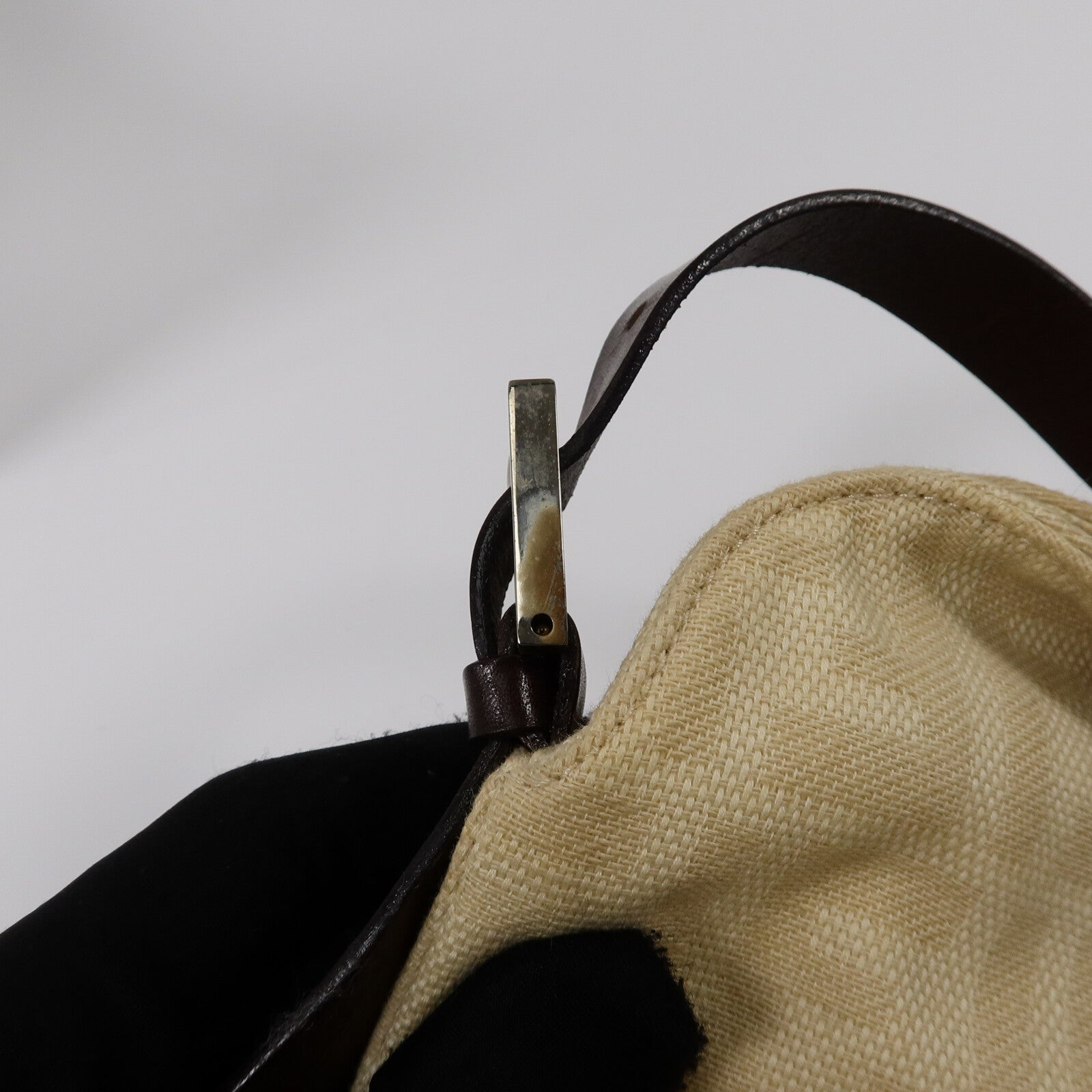 FENDI 帆布/牛皮皮革Zucca Double Flap Mamma肩背袋
