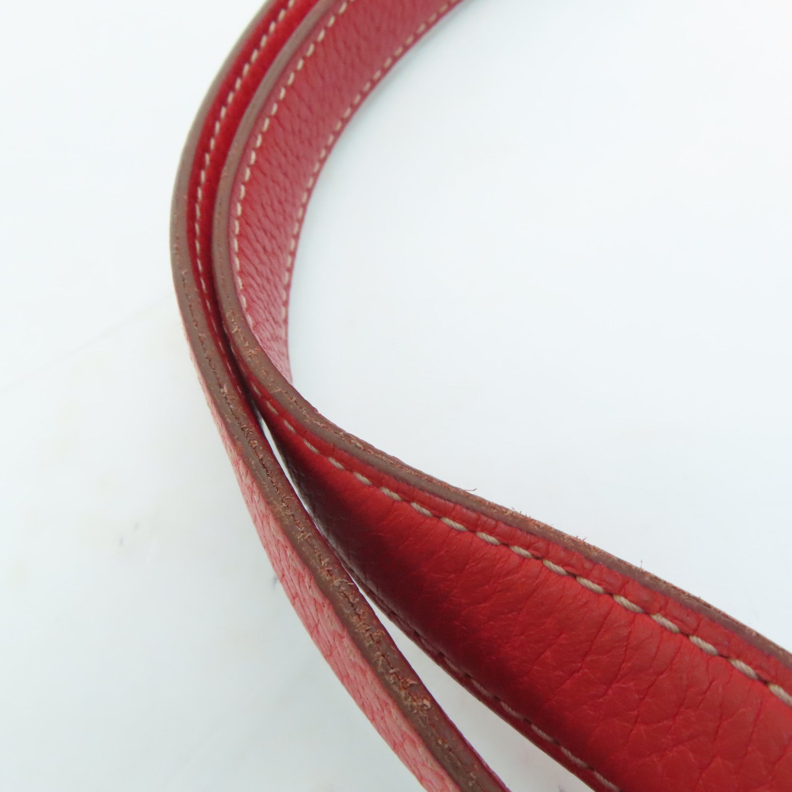 HERMES [Sharp Discount] Clemence Leather Double Sens Handle Bag / Shoulder Bag Red
