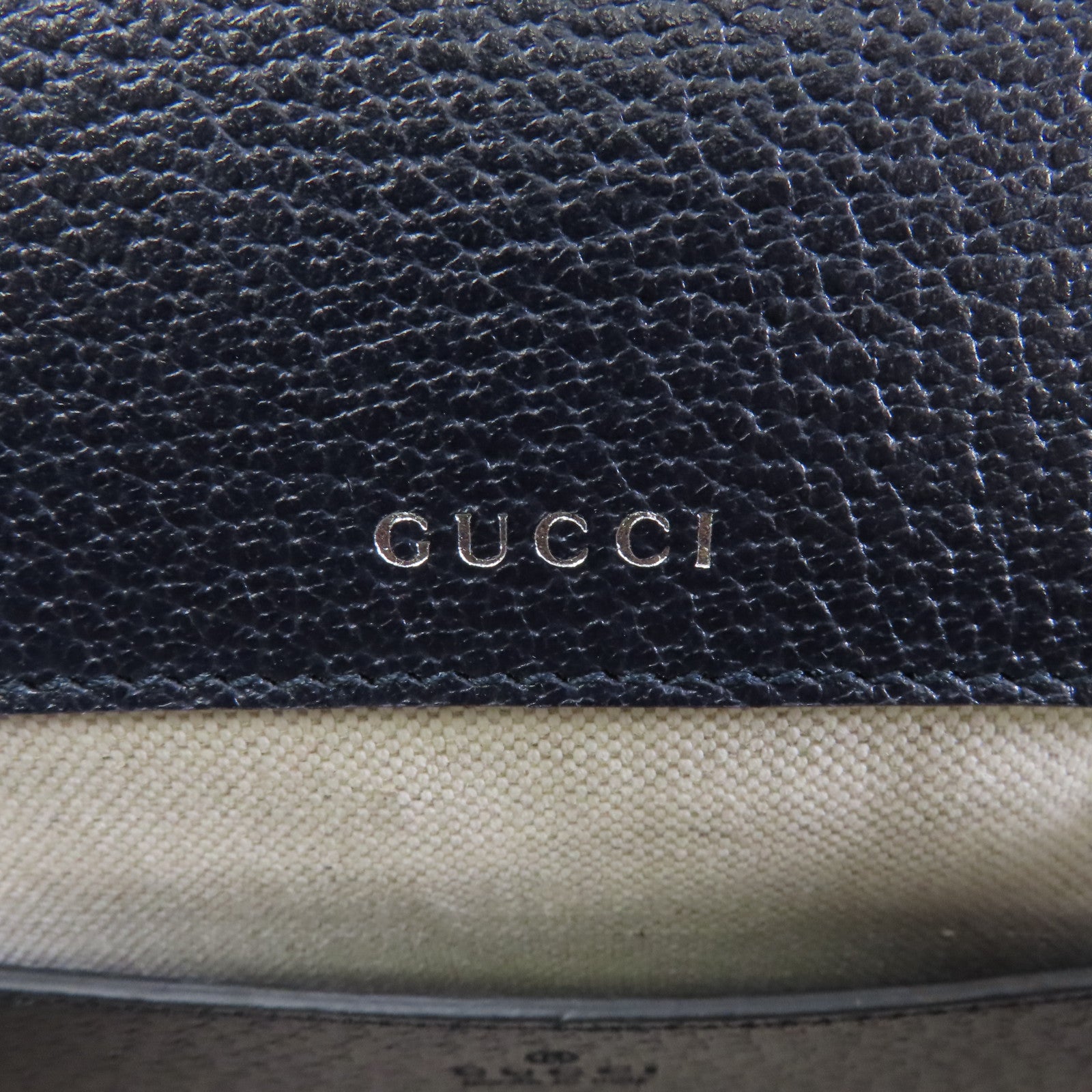 GUCCI 塗層帆布1955 Horsebit銀扣肩背袋藍色/米色