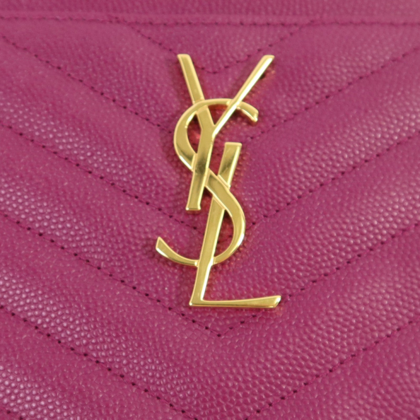 SAINT LAURENT 牛皮皮革Pouch金扣手拿包