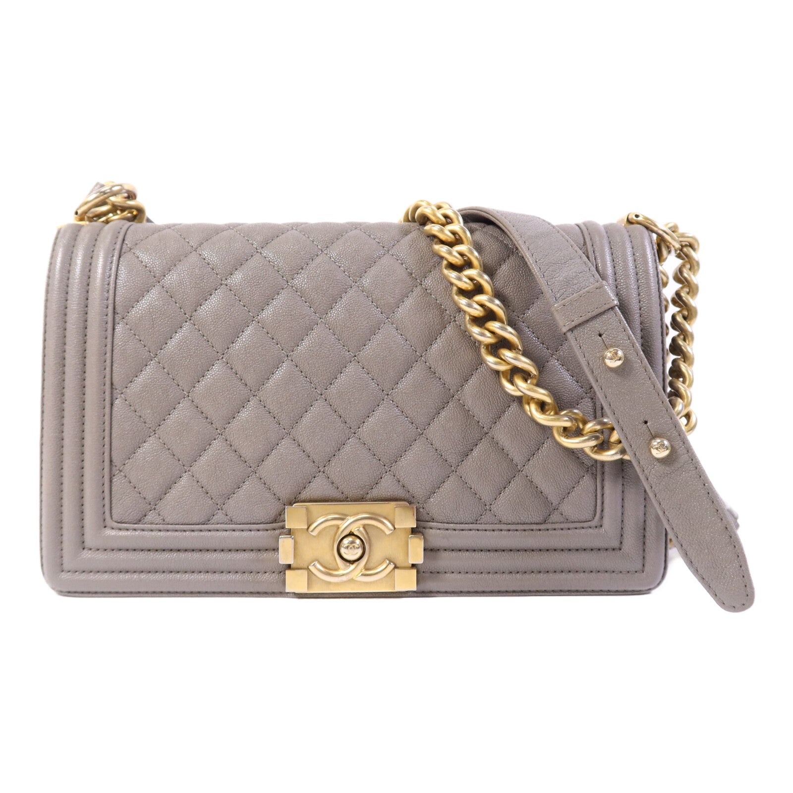 CHANEL 【激減優惠】牛皮皮革Boy 25金扣鏈帶肩背袋