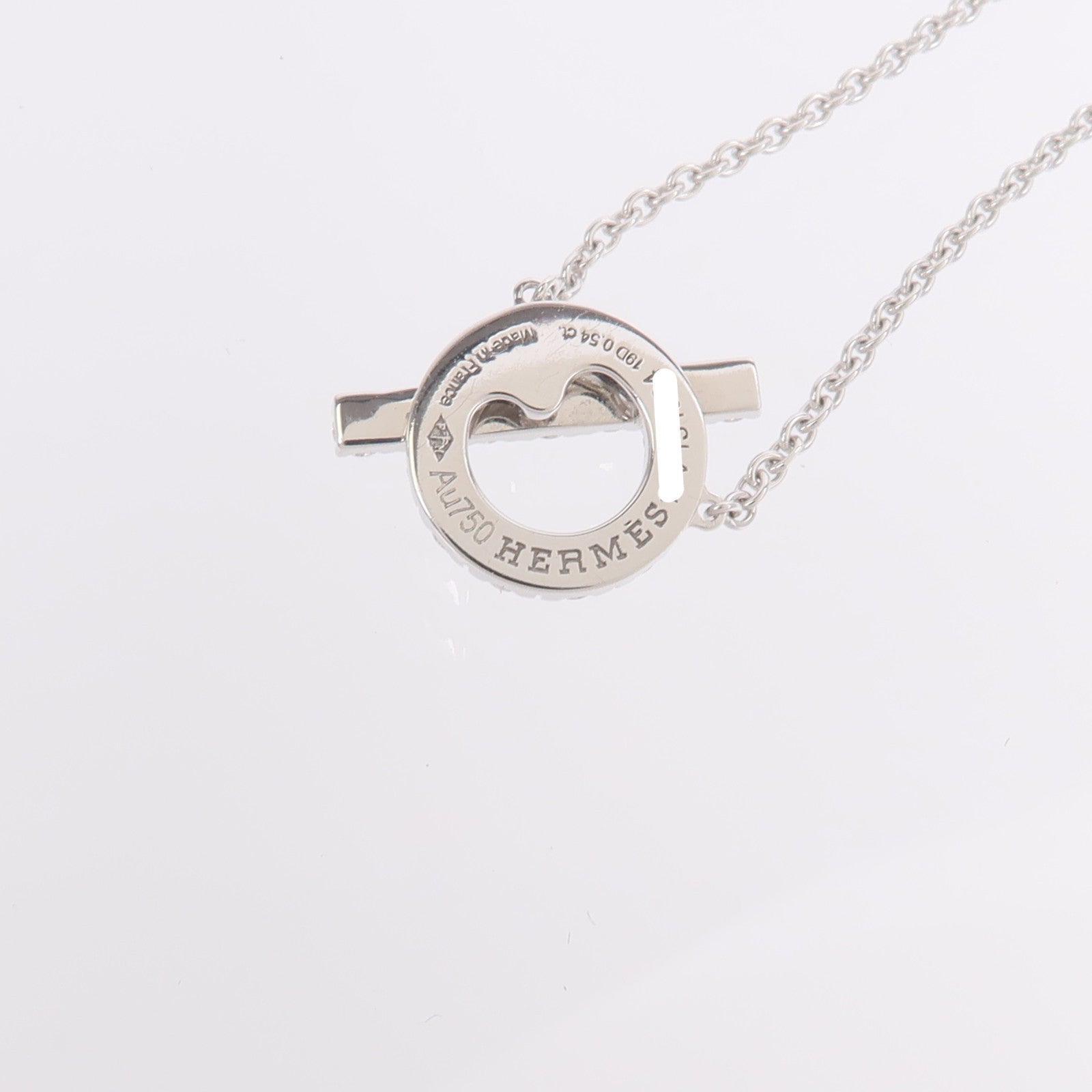 HERMES 18K白金Finesse Pendant鑽石項鍊