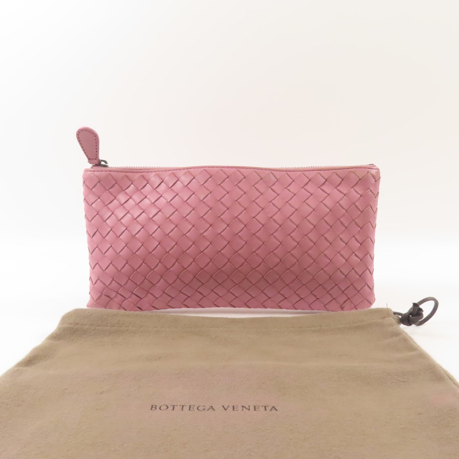 BOTTEGA VENETA 皮革Pouch手拿包粉紅色
