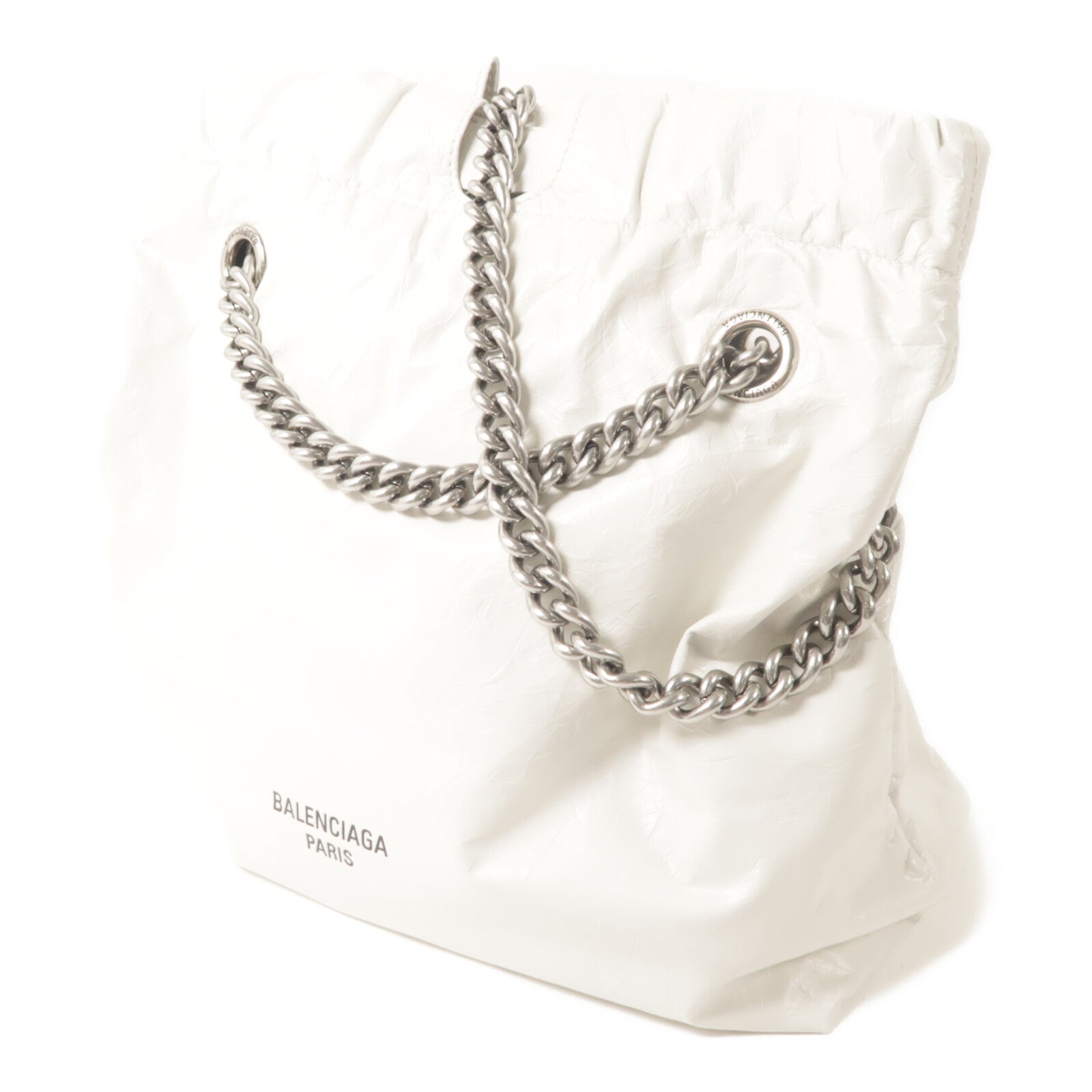 BALENCIAGA 牛皮皮革Crush Tote鏈帶肩背袋
