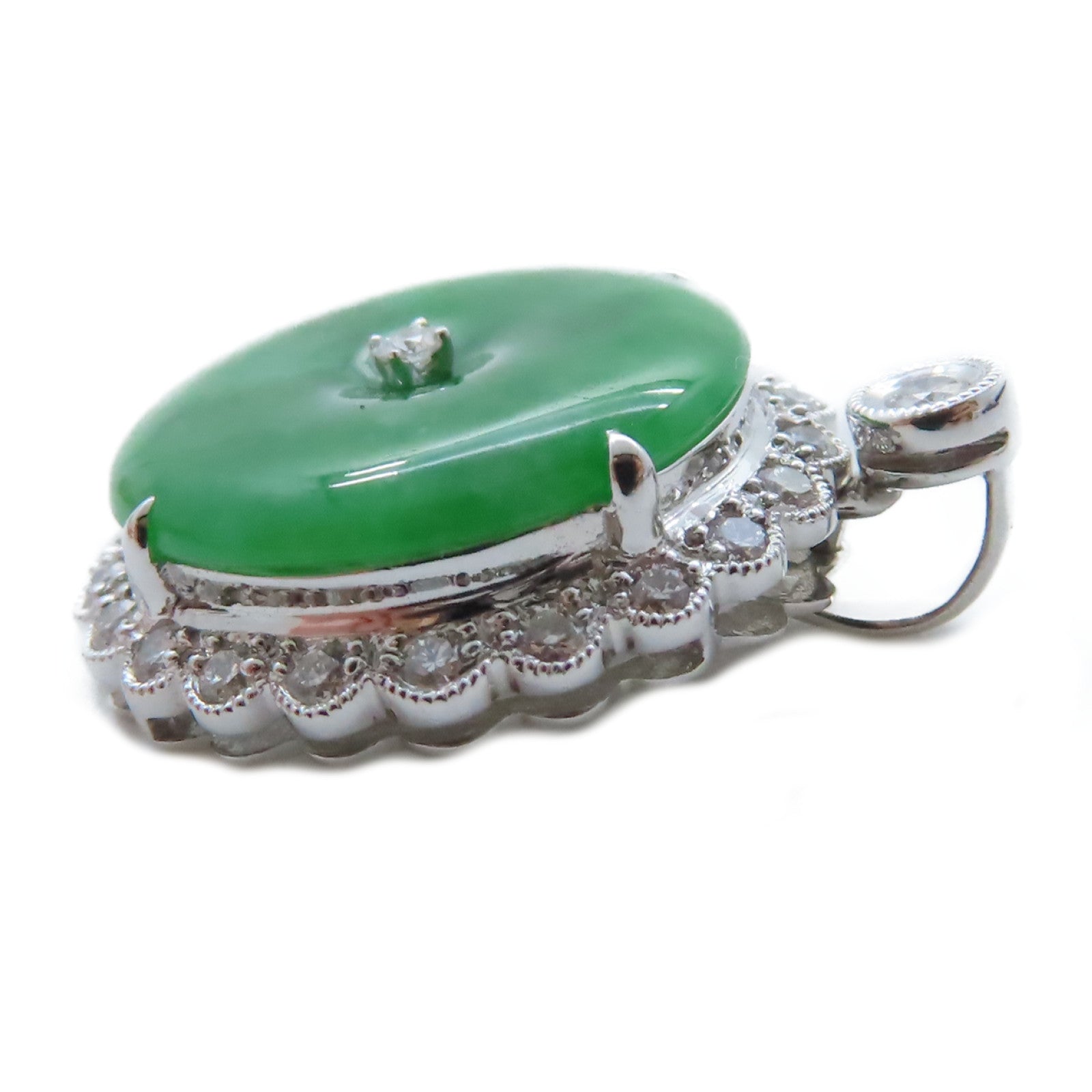 JEWELRY 18K白金Jade 5.0g翡翠吊墜