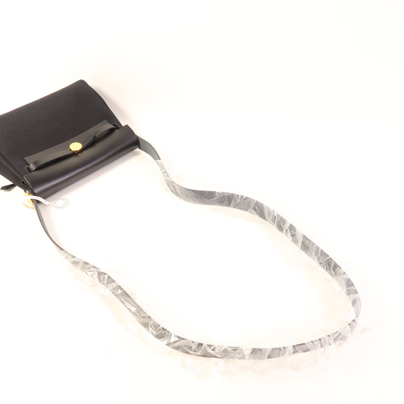 HERMES 帆布Mini Herbag金扣肩背袋Noir
