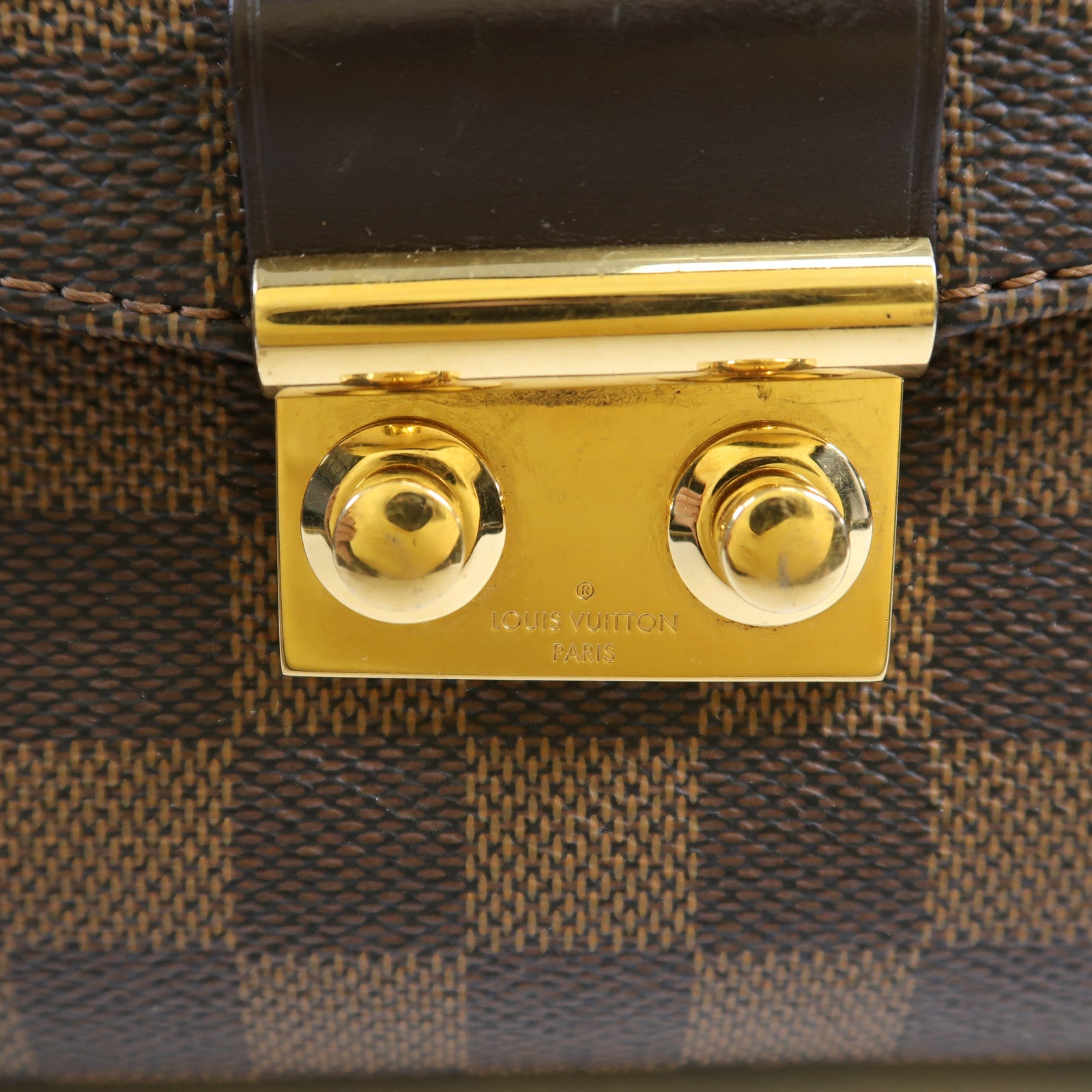 LOUIS VUITTON Damier Croisette金扣手挽肩背兩用袋