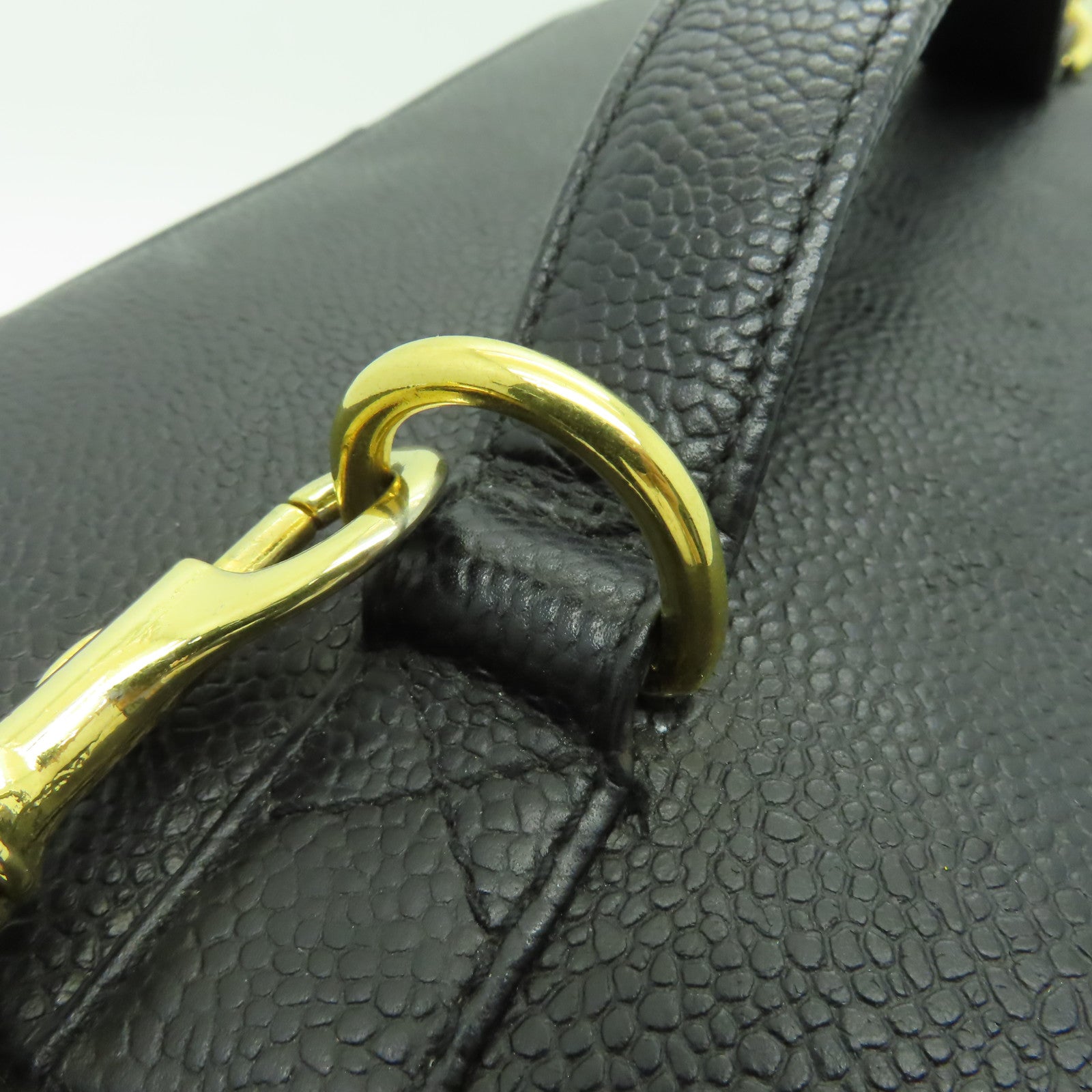 CHANEL 【清倉大減價】Caviar皮革Vanity 2way Shoulder Bag金扣手挽肩背兩用袋黒色