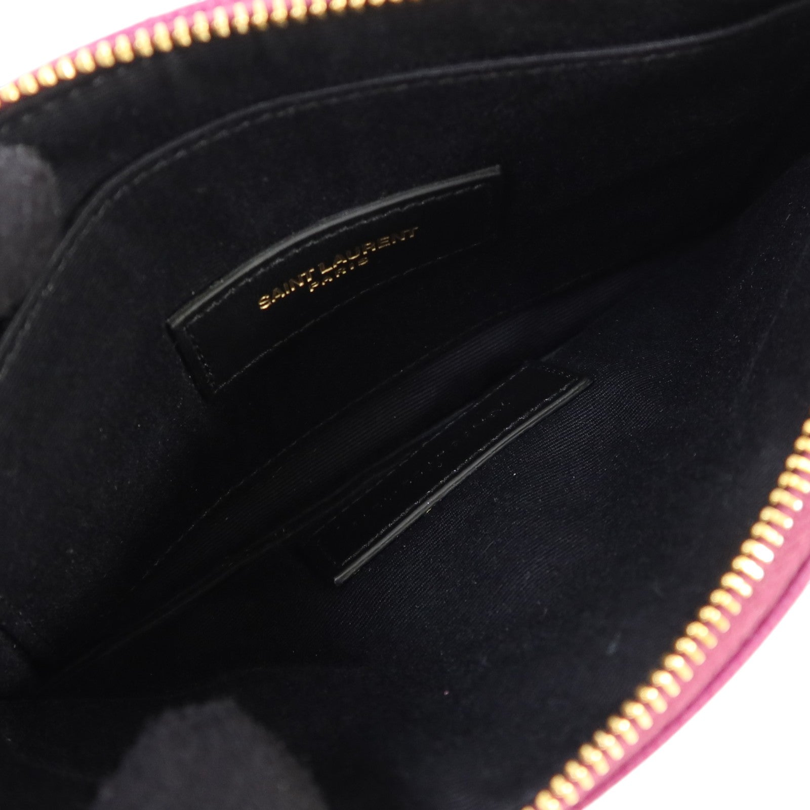 SAINT LAURENT 牛皮皮革Pouch金扣手拿包
