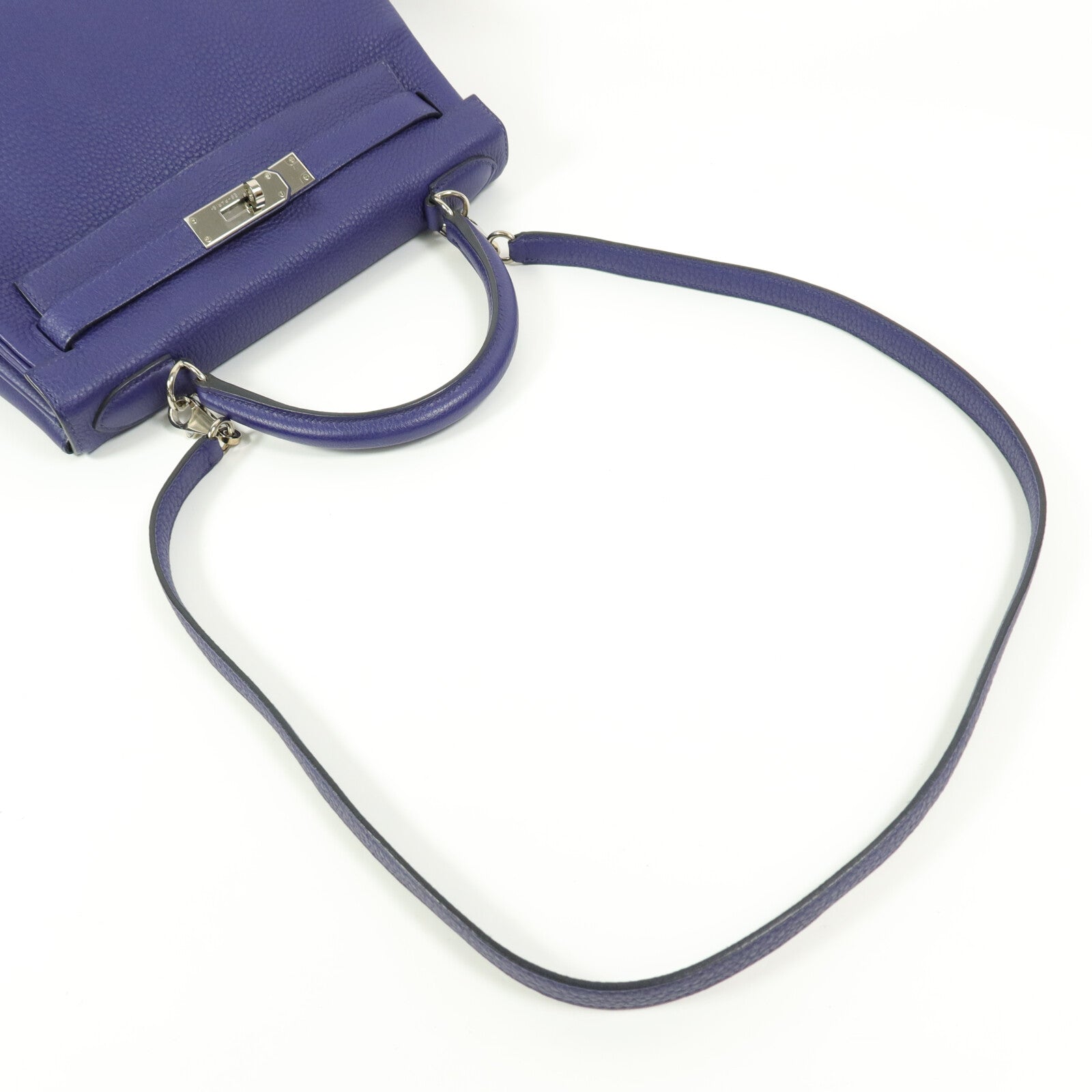 HERMES Taurillion Clemence皮革Kelly 28手挽肩背兩用袋Cassis