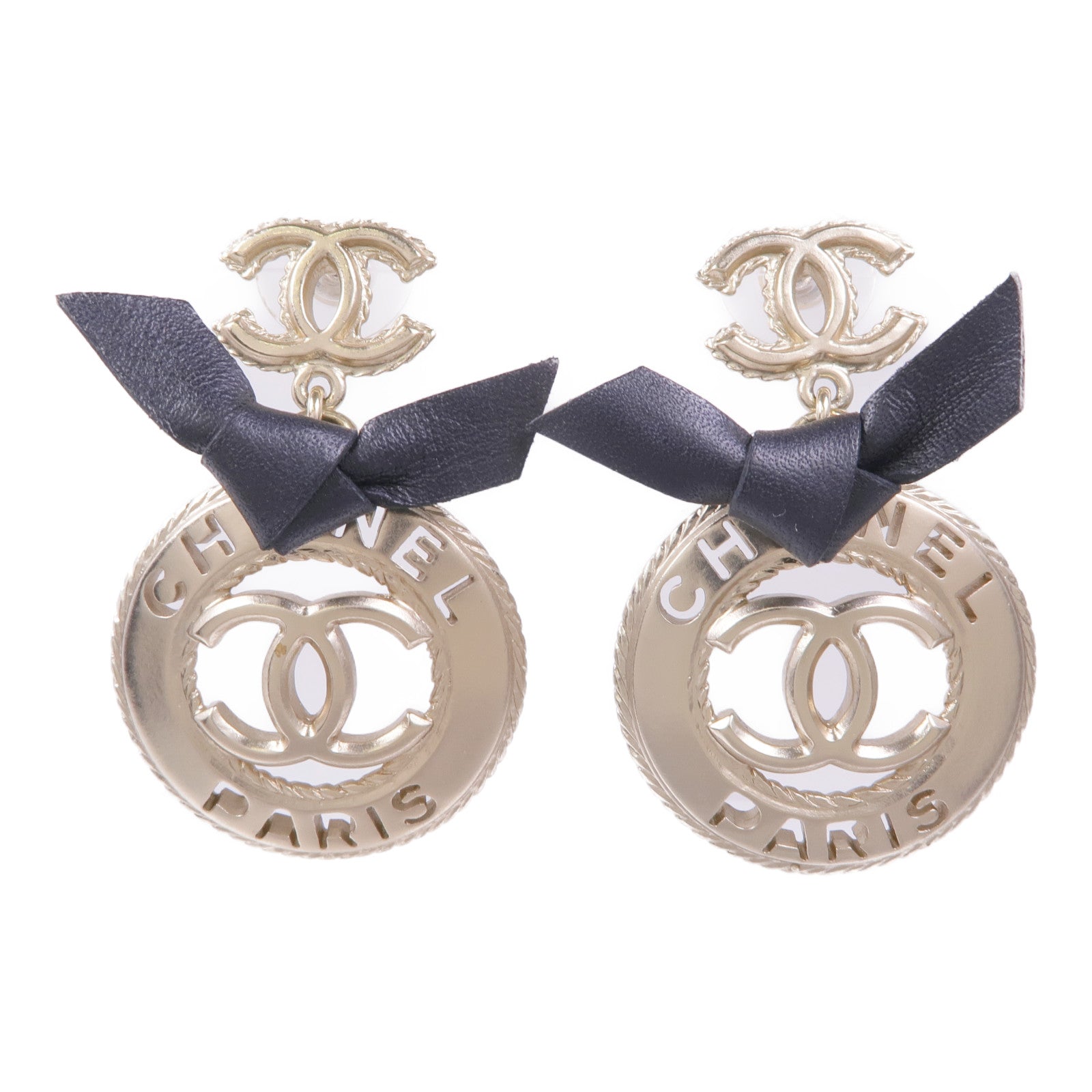 CHANEL 金屬/羊皮皮革Earrings耳環