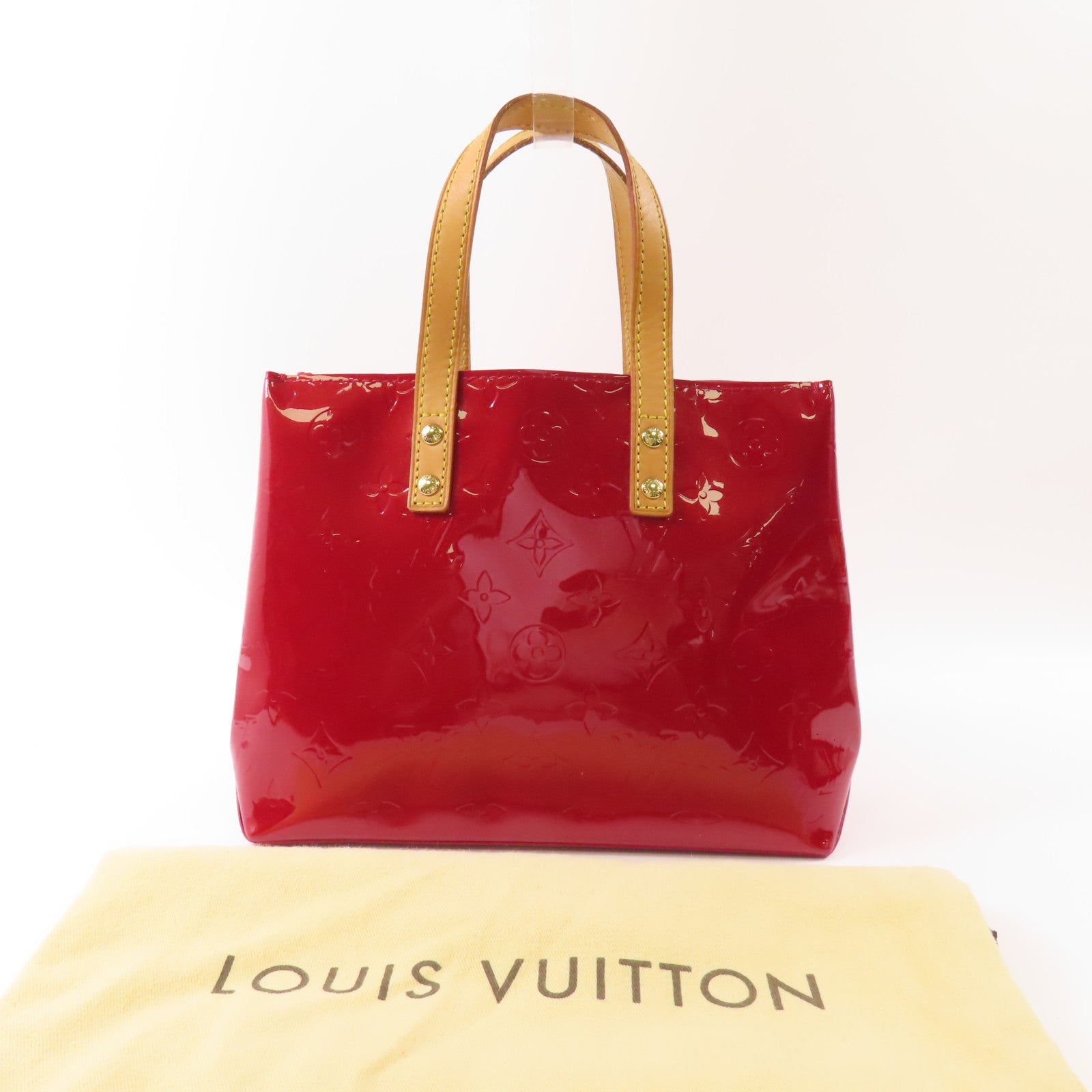 LOUIS VUITTON Vernis Reade PM金扣手挽袋