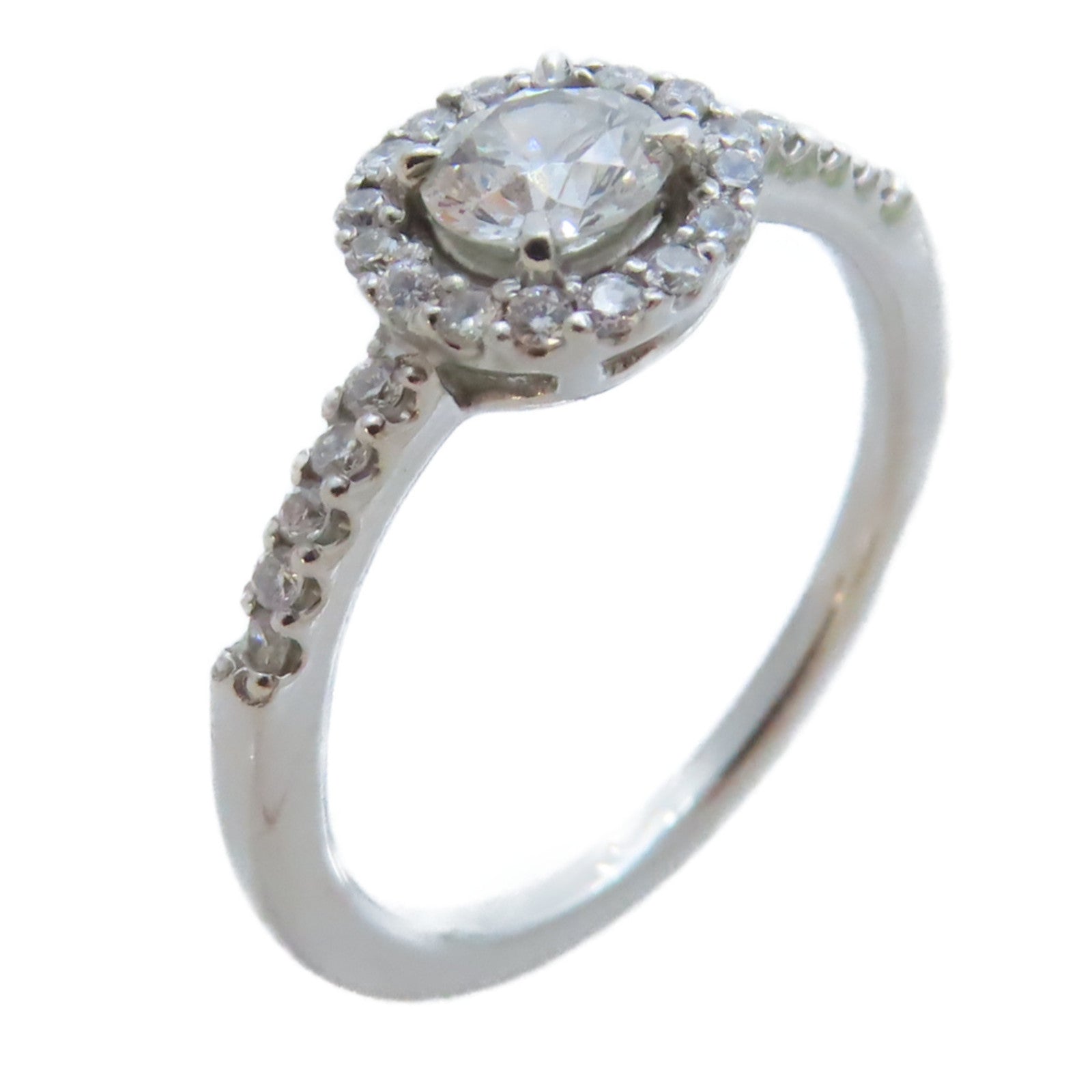 JEWELRY PT900鉑金Diamond Ring 0.307/0.17ct鑚石戒指US#4.5