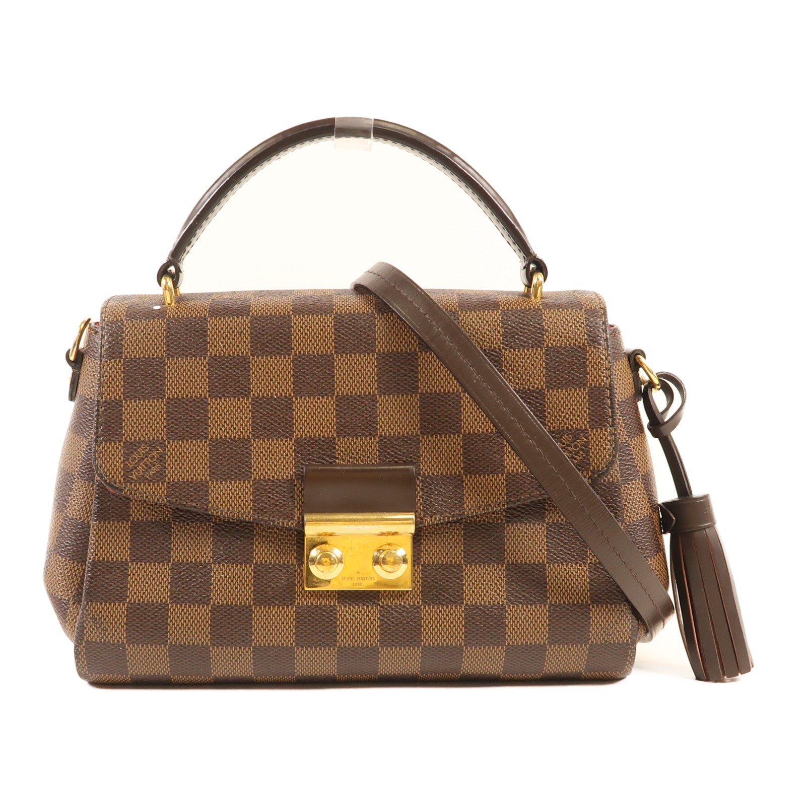LOUIS VUITTON Damier Croisette金扣手挽肩背兩用袋