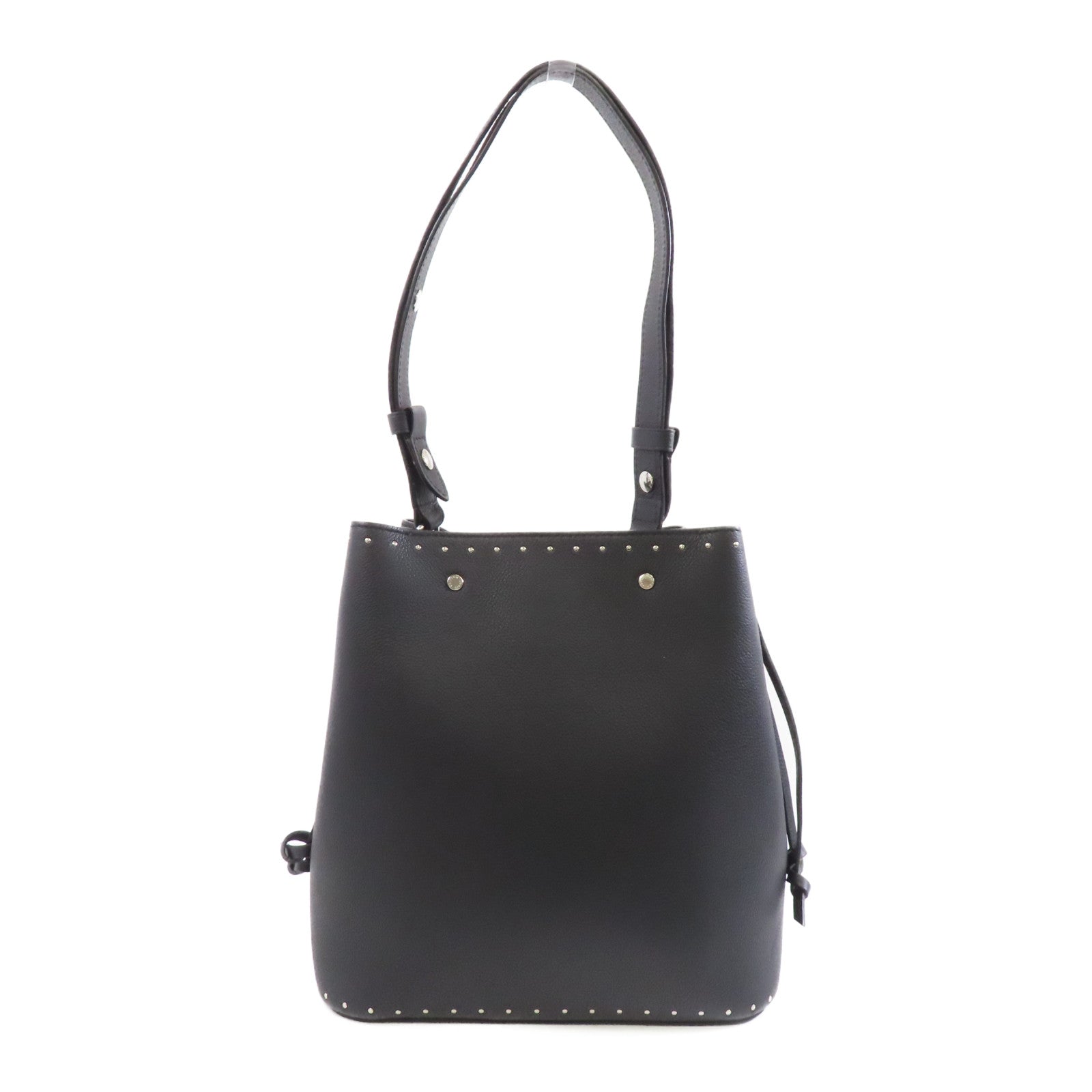 LOUIS VUITTON 牛皮皮革Lock Me Bucket銀扣肩背袋黑色