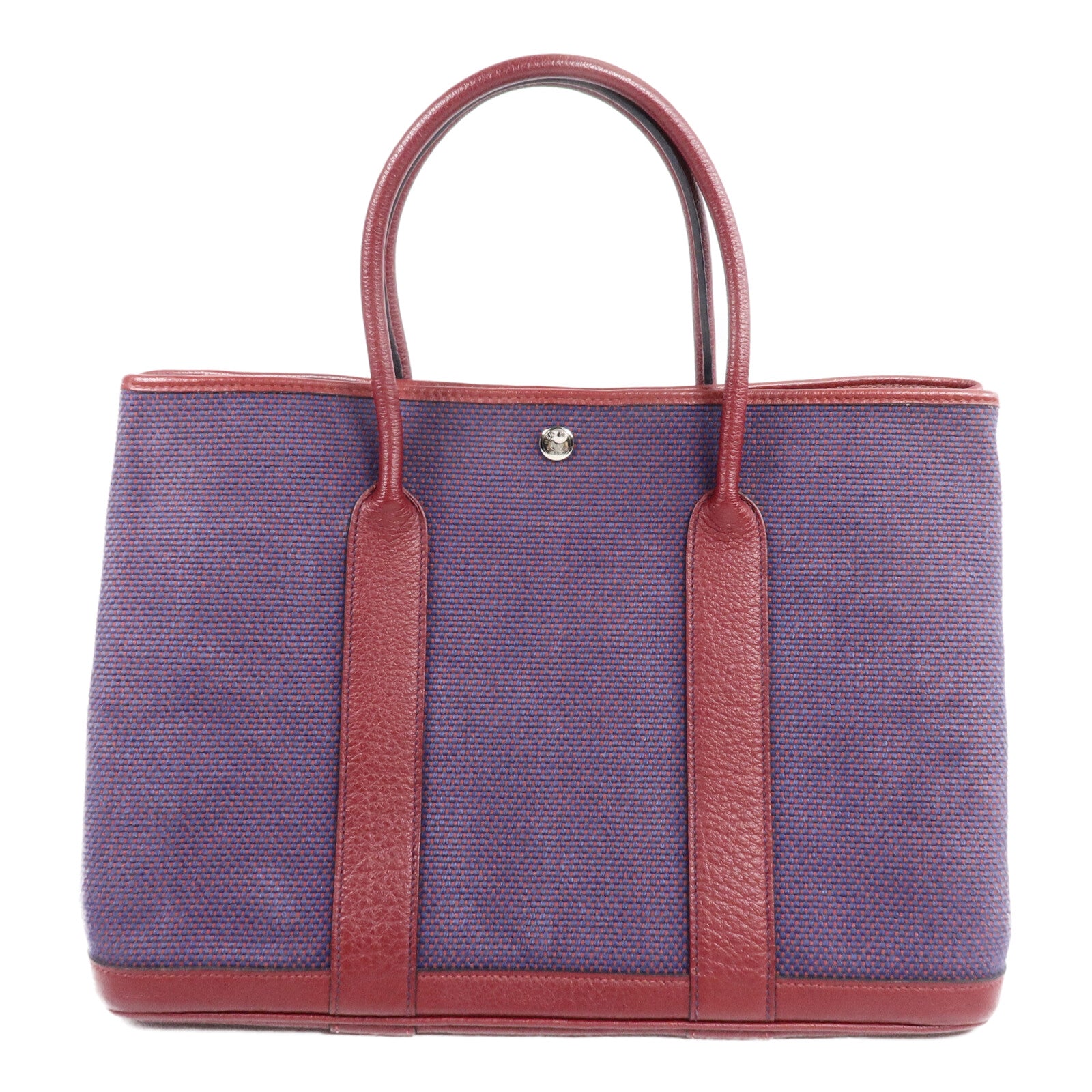 HERMES 帆布Garden Party PM手挽袋Bordeaux