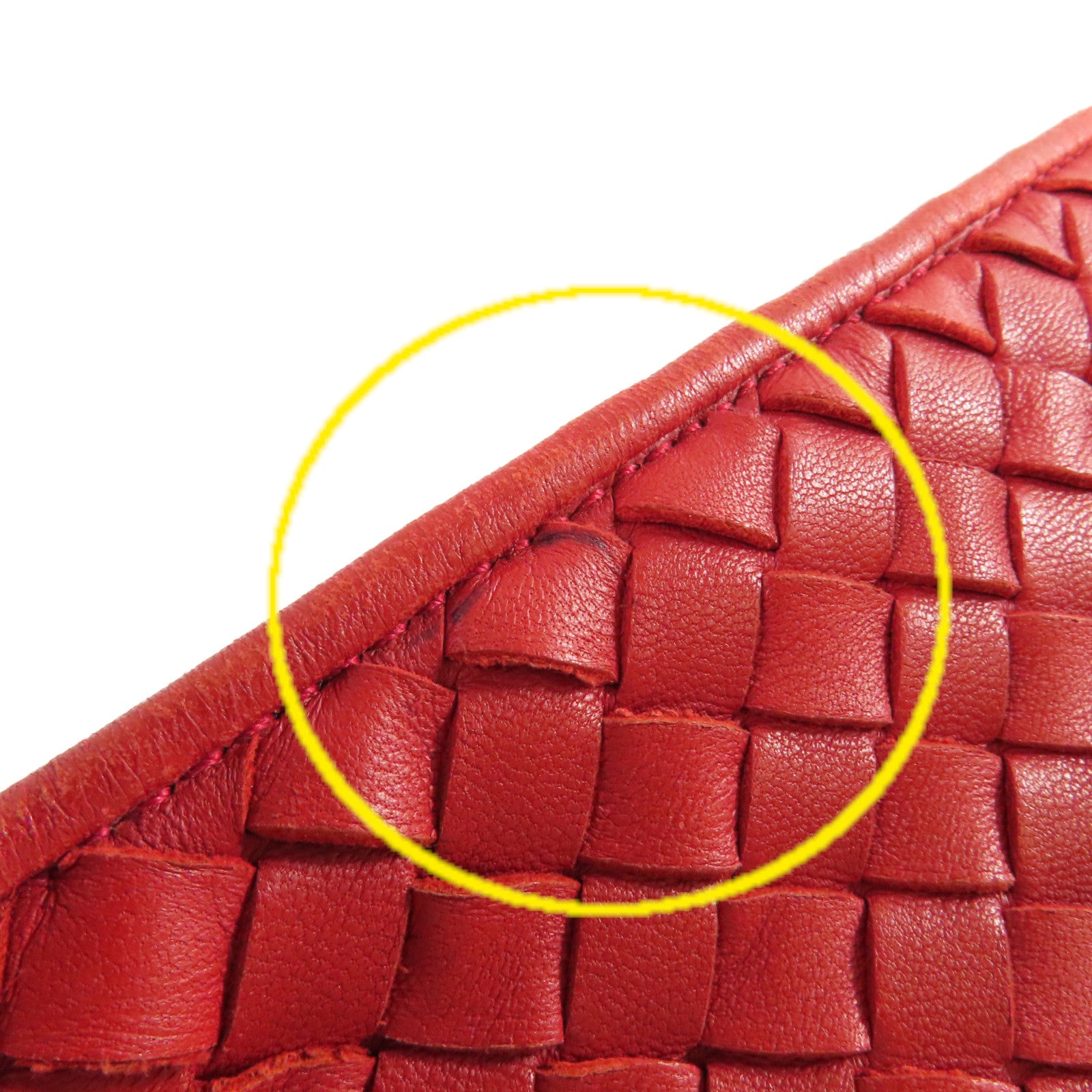 BOTTEGA VENETA 織紋皮革Shoulder Bag肩背袋紅色