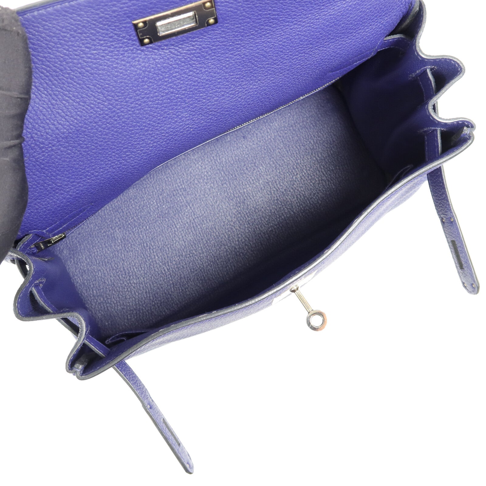 HERMES Taurillion Clemence皮革Kelly 28手挽肩背兩用袋Cassis