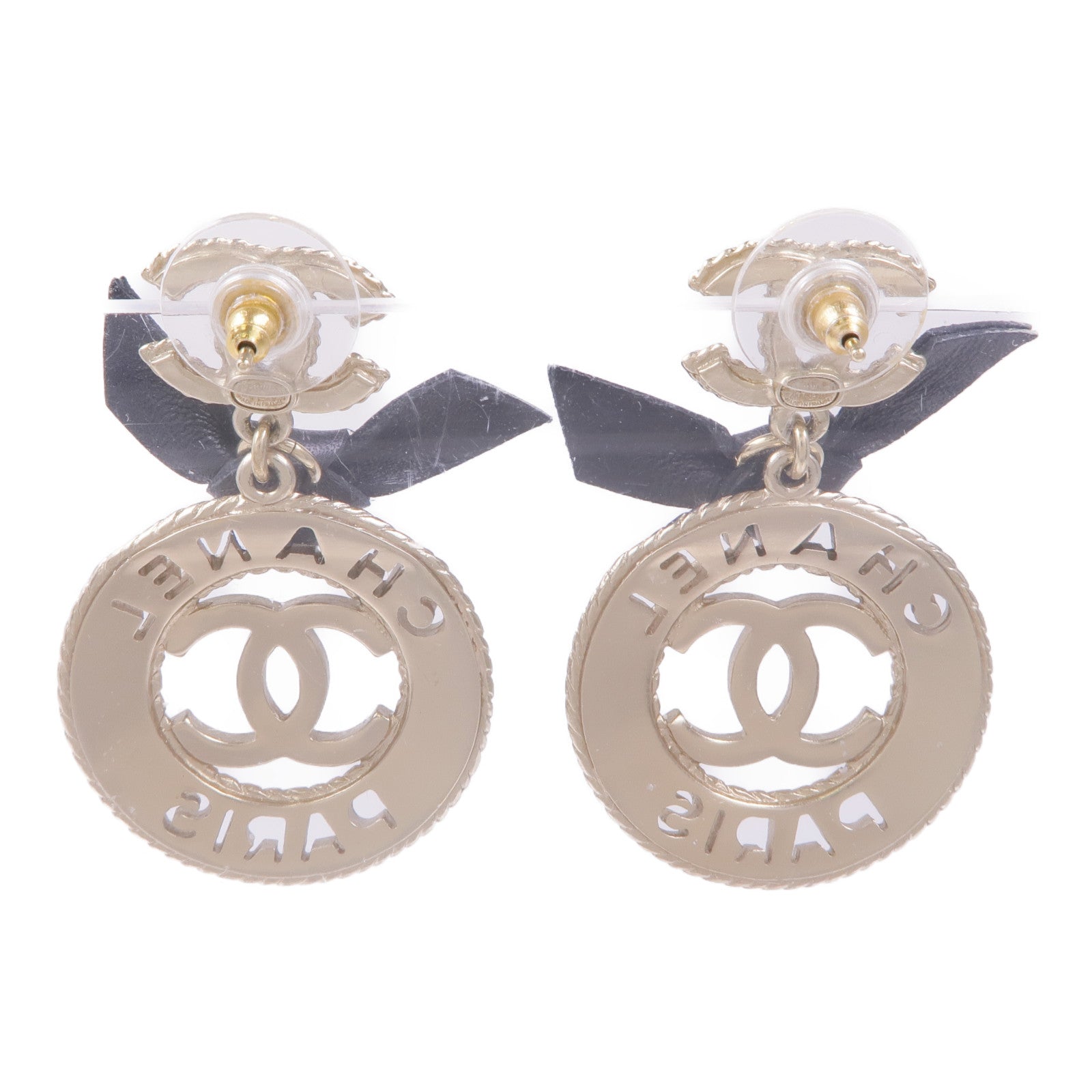 CHANEL 金屬/羊皮皮革Earrings耳環