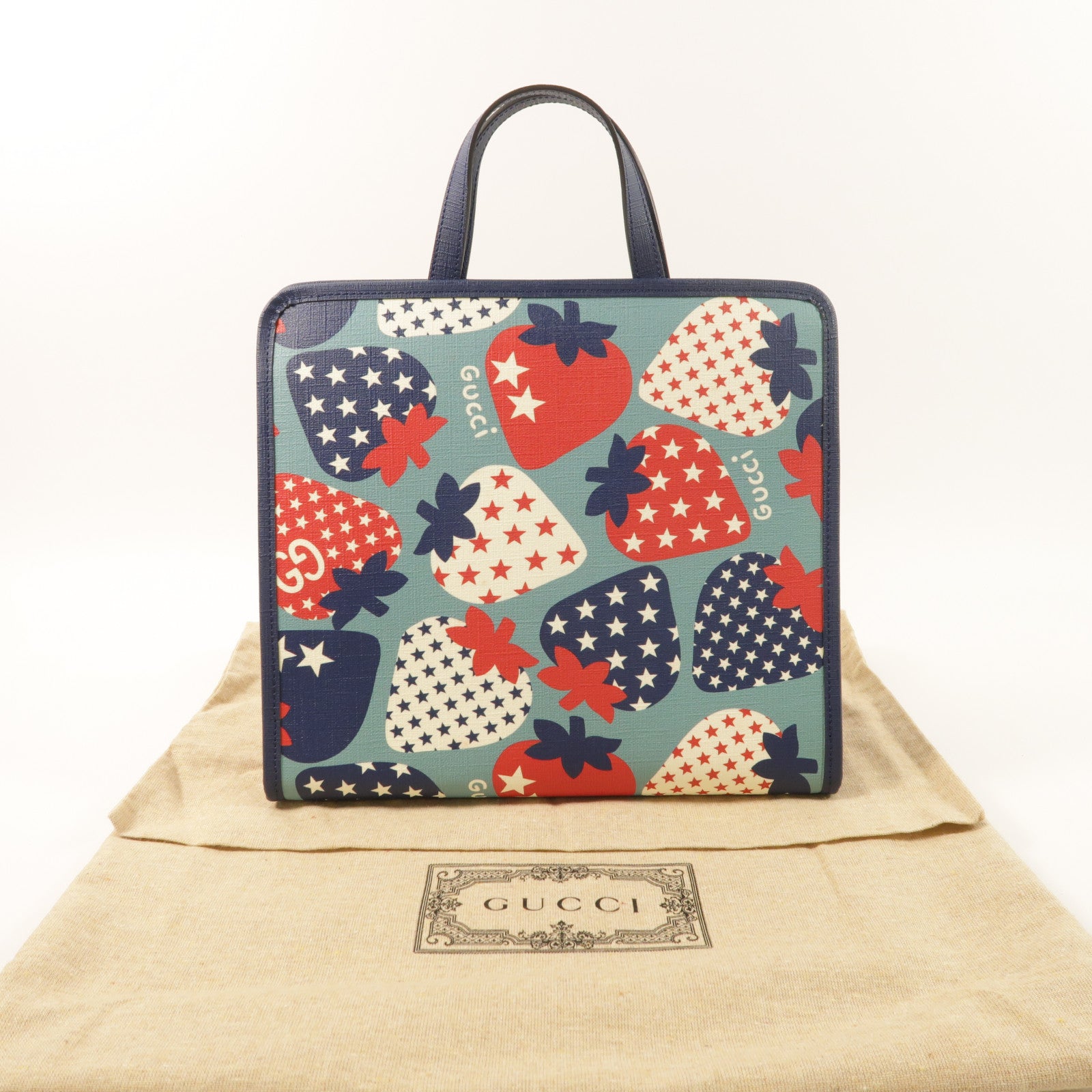 GUCCI 塗層帆布Hand Bag銀扣手挽袋
