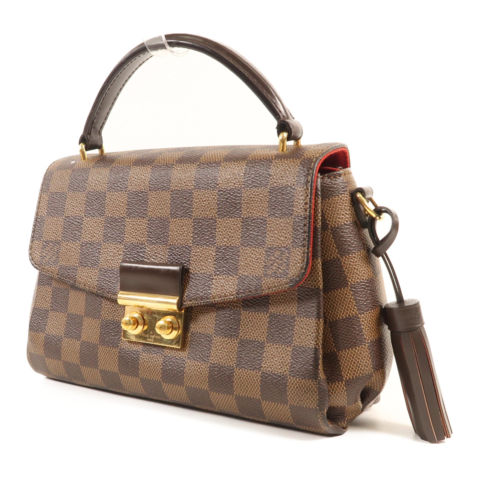 LOUIS VUITTON Damier Croisette金扣手挽肩背兩用袋