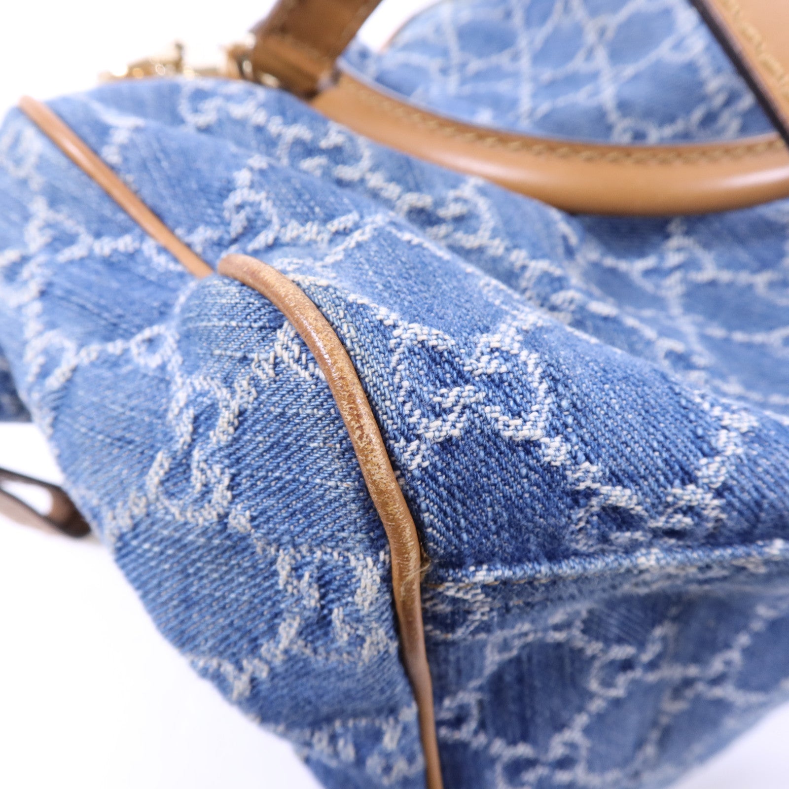 GUCCI 牛仔布Sukey金扣手挽肩背兩用袋