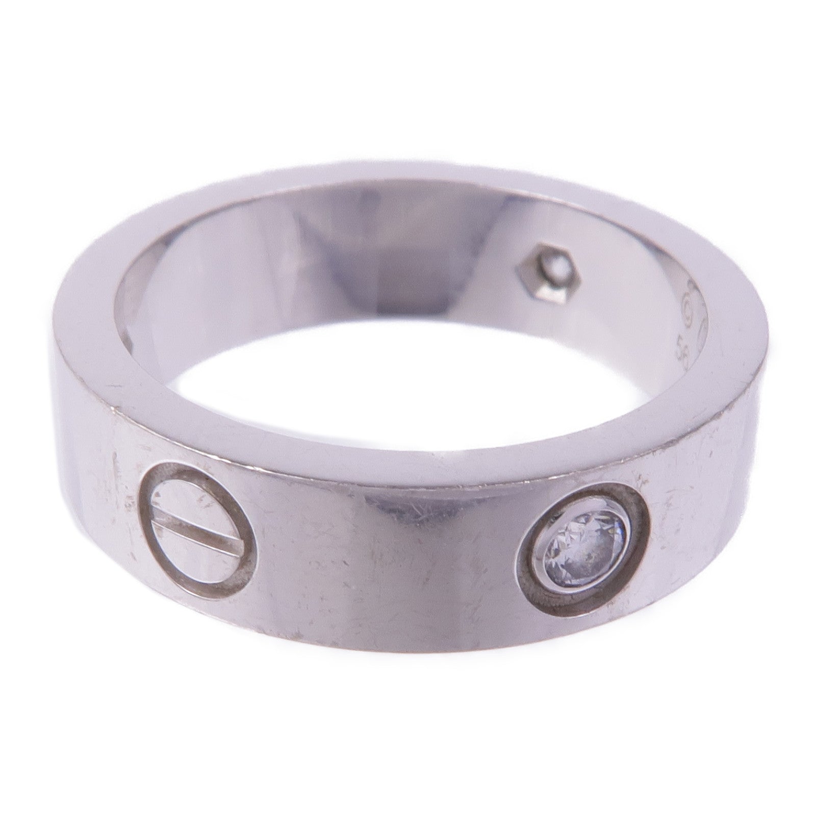 CARTIER 18K白金Love Ring 3P Diamond鑽石戒指Cartier#56/US#7.5