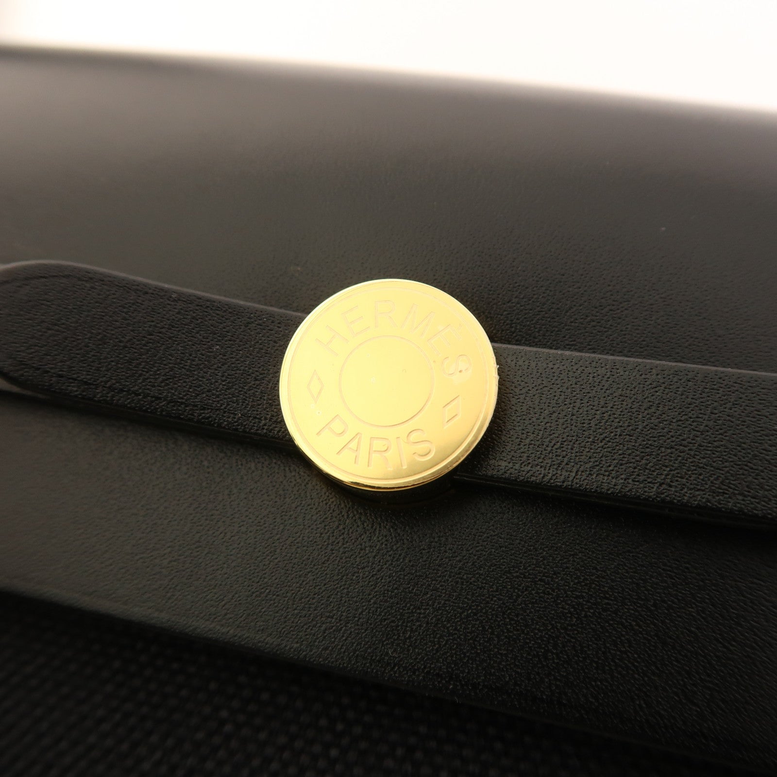 HERMES 帆布Mini Herbag金扣肩背袋Noir