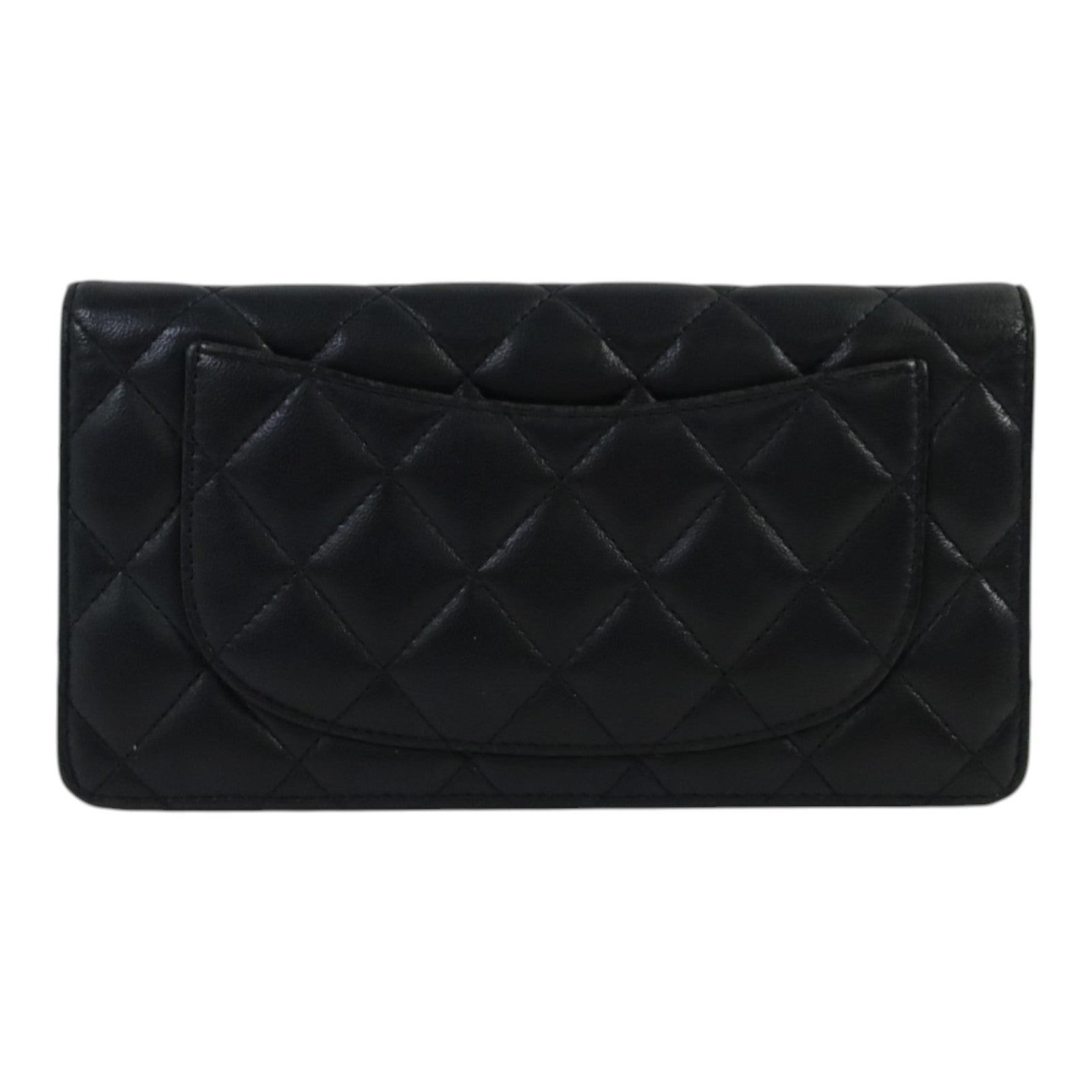CHANEL 羊皮皮革Long Wallet銀扣長錢包