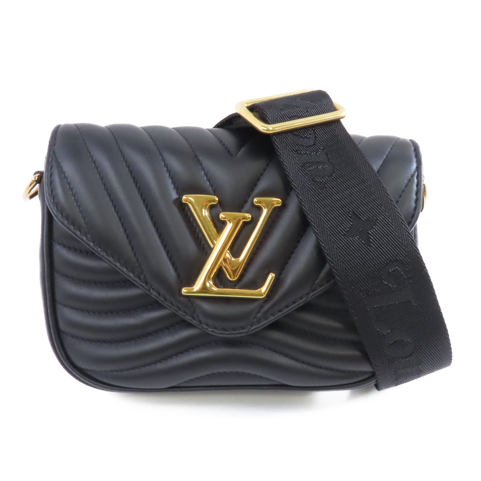 LOUIS VUITTON 牛皮皮革New Wave Multi Pochette金扣肩背袋黑色