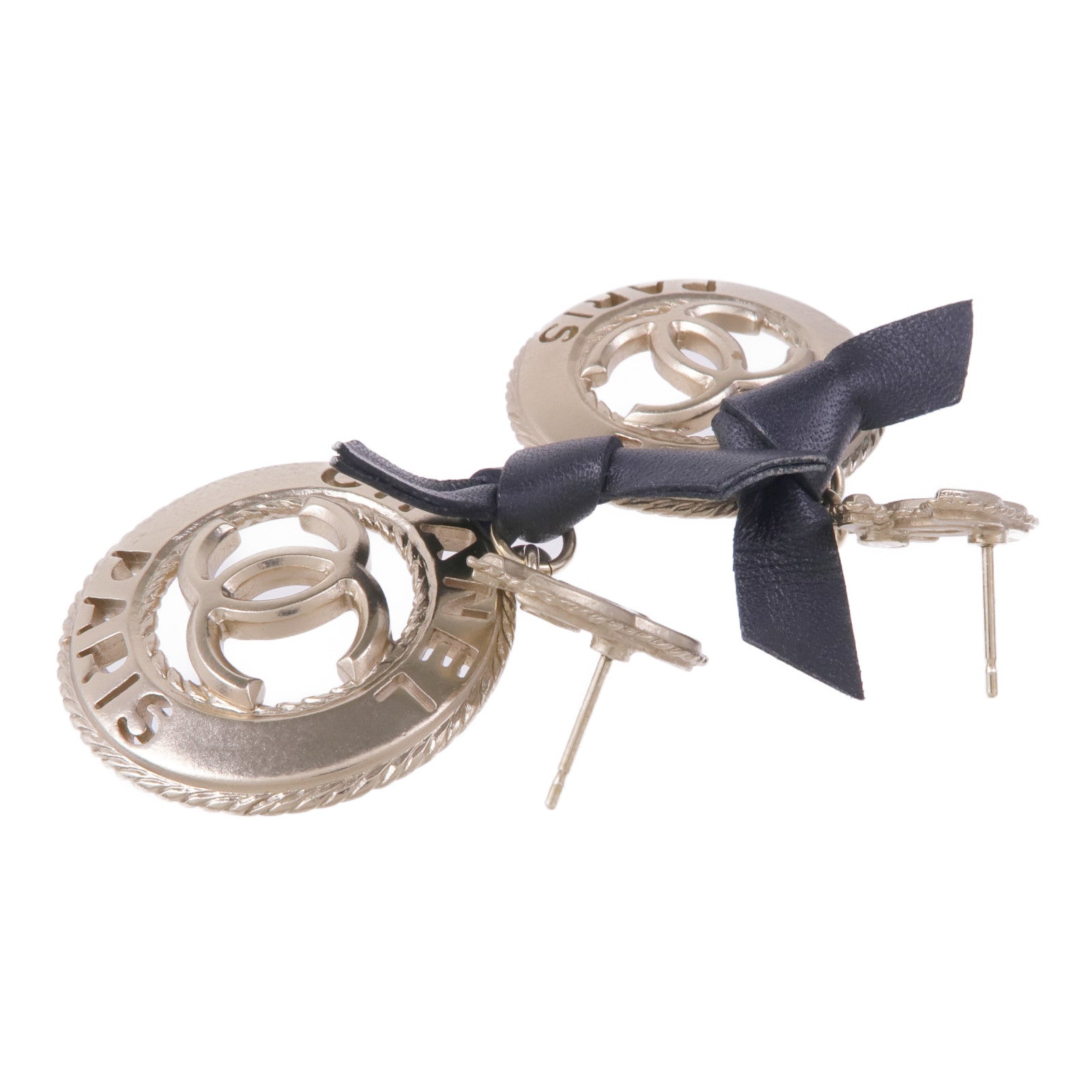 CHANEL 金屬/羊皮皮革Earrings耳環