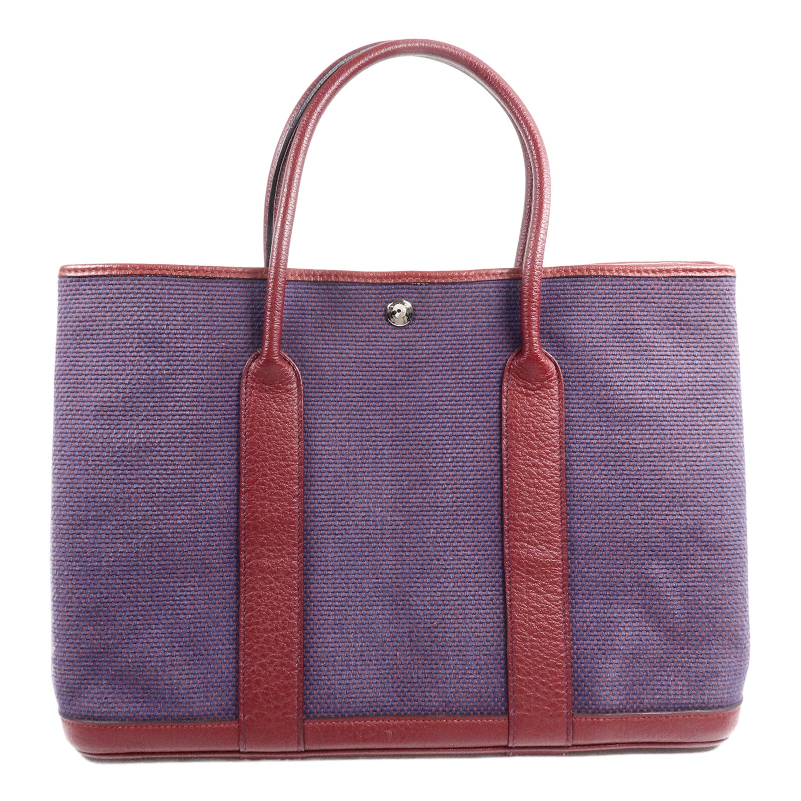 HERMES 帆布Garden Party PM手挽袋Bordeaux