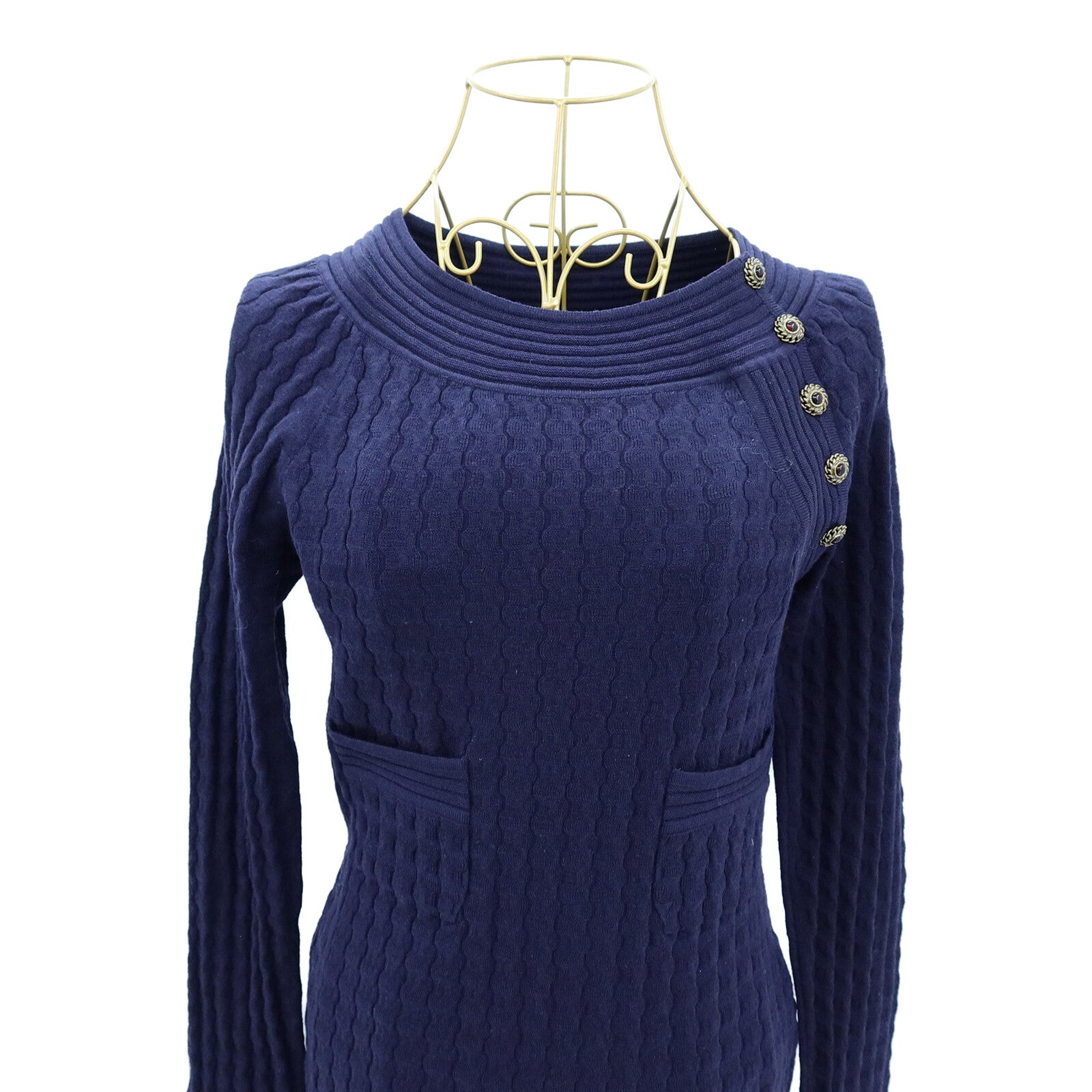 CHANEL Wool/Polyester Long-Sleeve Dress連身裙