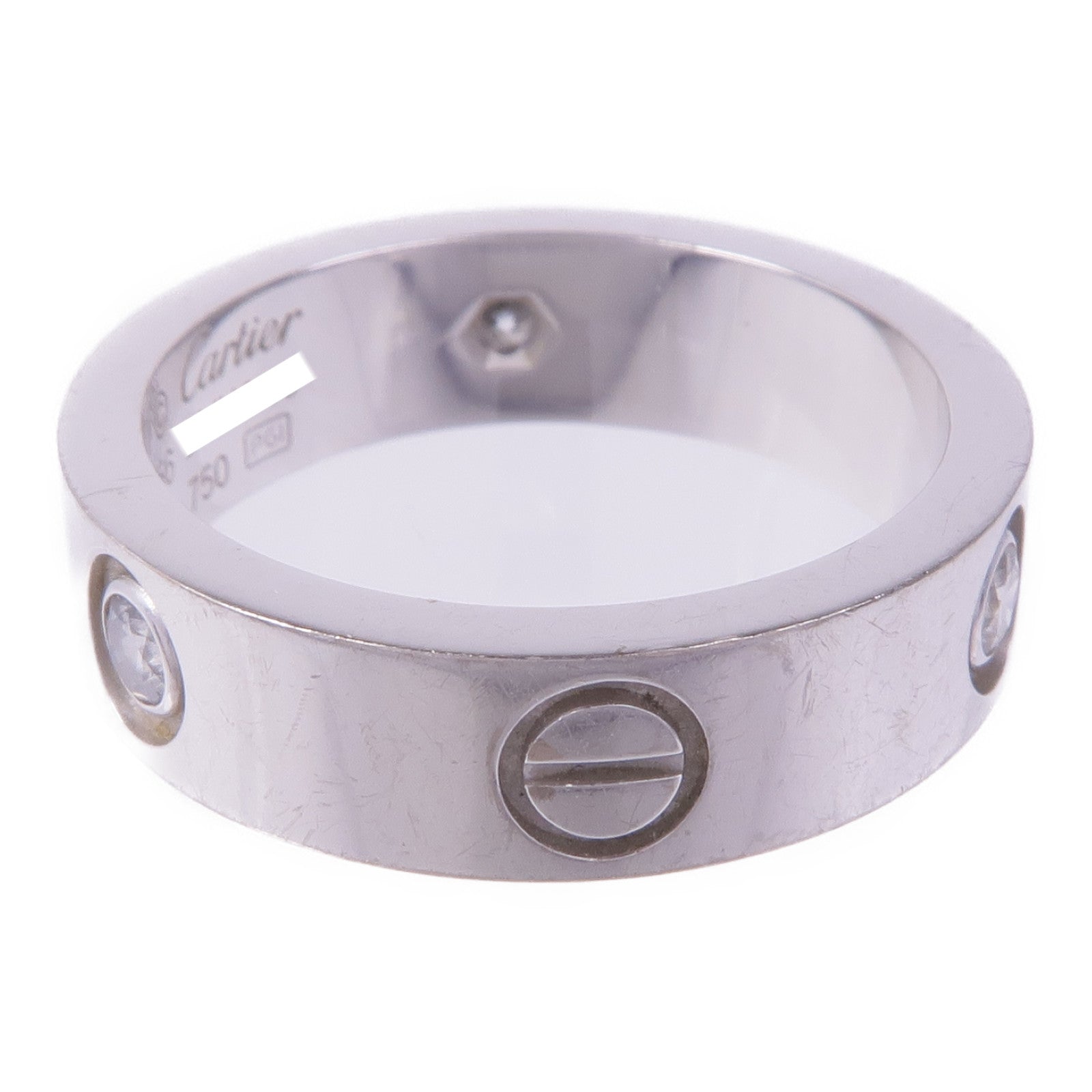 CARTIER 18K白金Love Ring 3P Diamond鑽石戒指Cartier#56/US#7.5