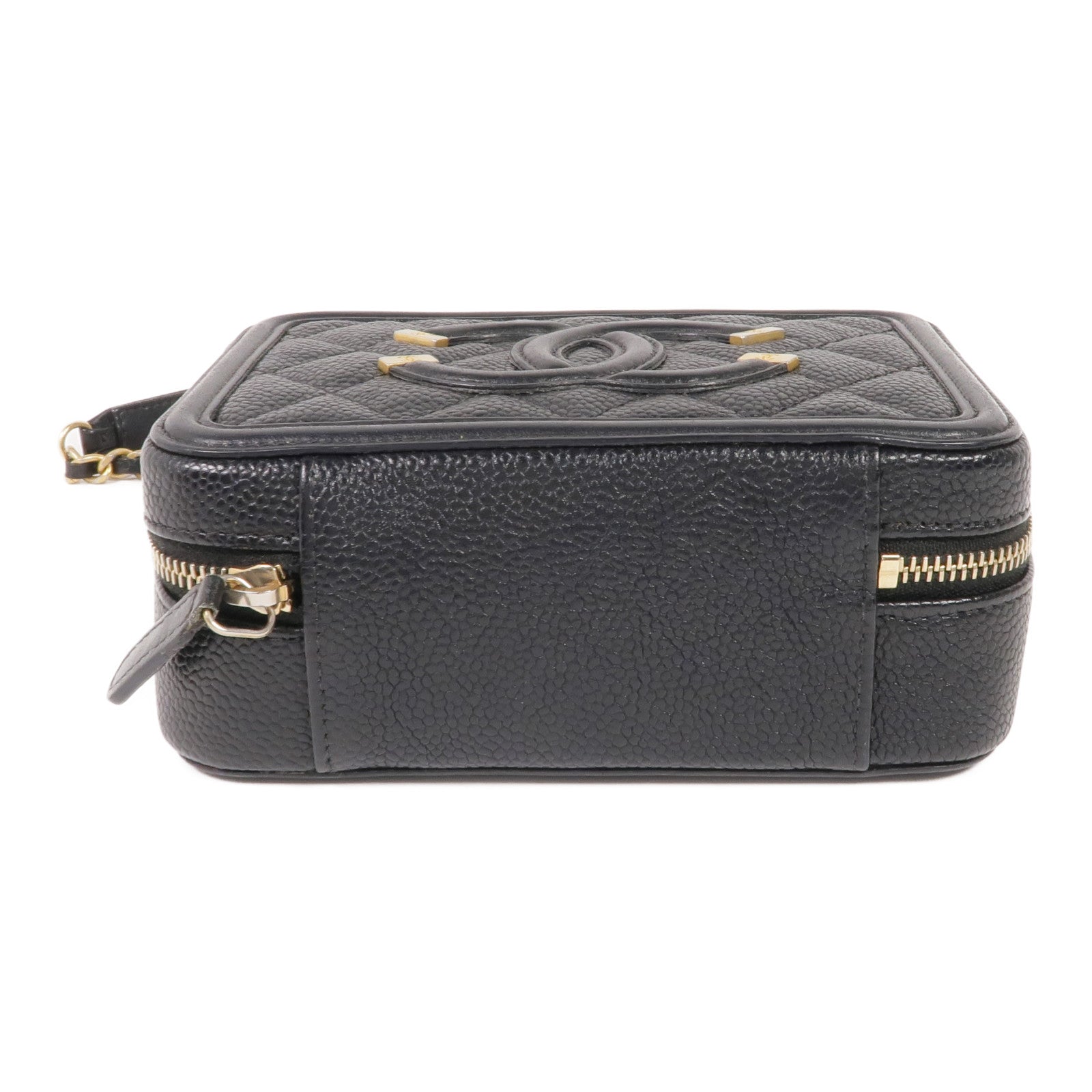 CHANEL 牛皮皮革Filigree Camera Bag金扣鏈帶肩背袋