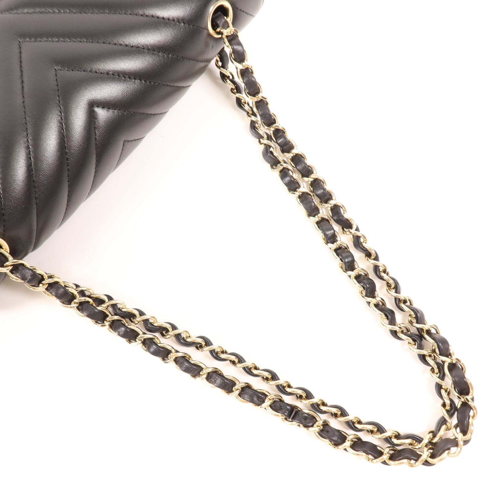 CHANEL 羊皮皮革Classic 25金扣鏈帶肩背袋