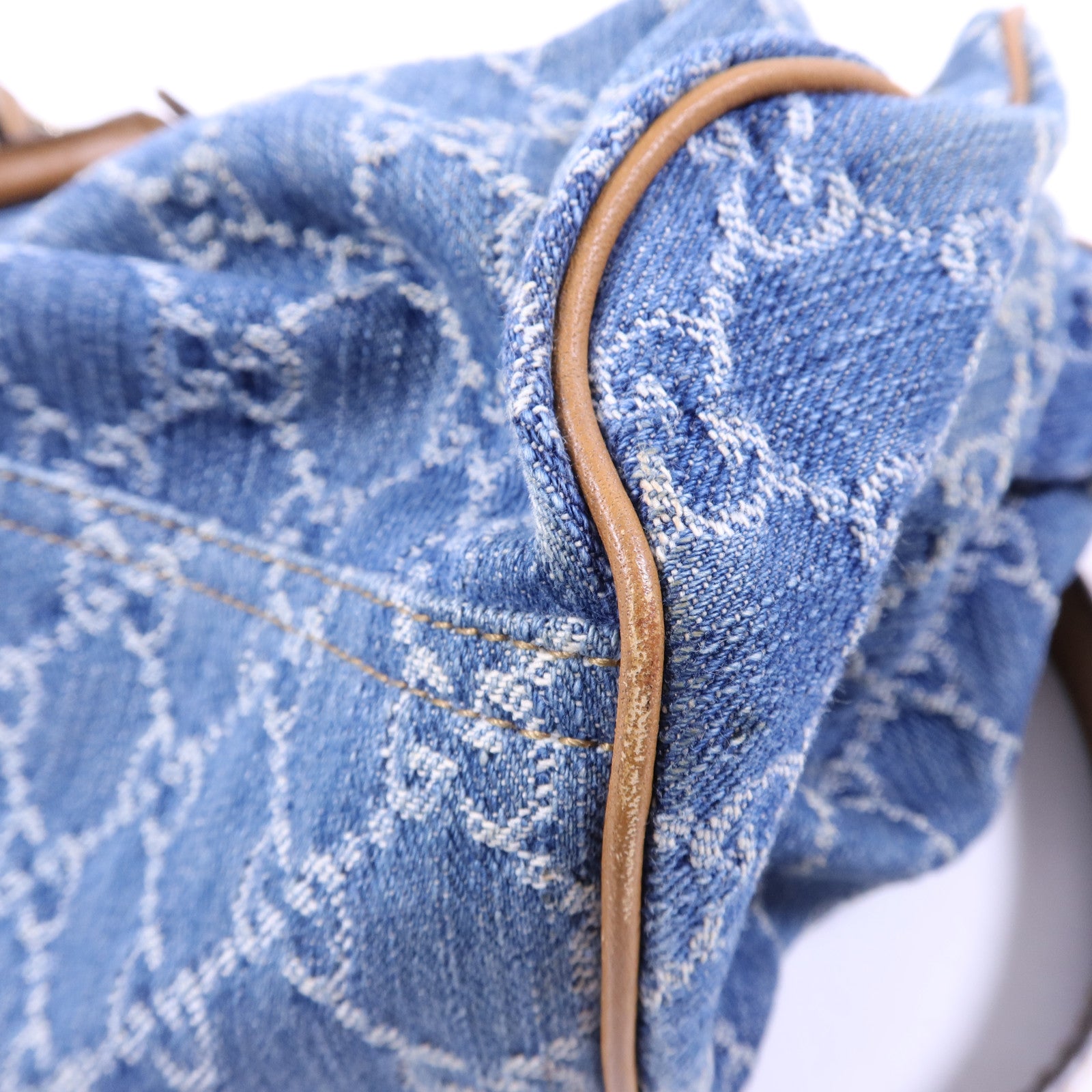 GUCCI 牛仔布Sukey金扣手挽肩背兩用袋