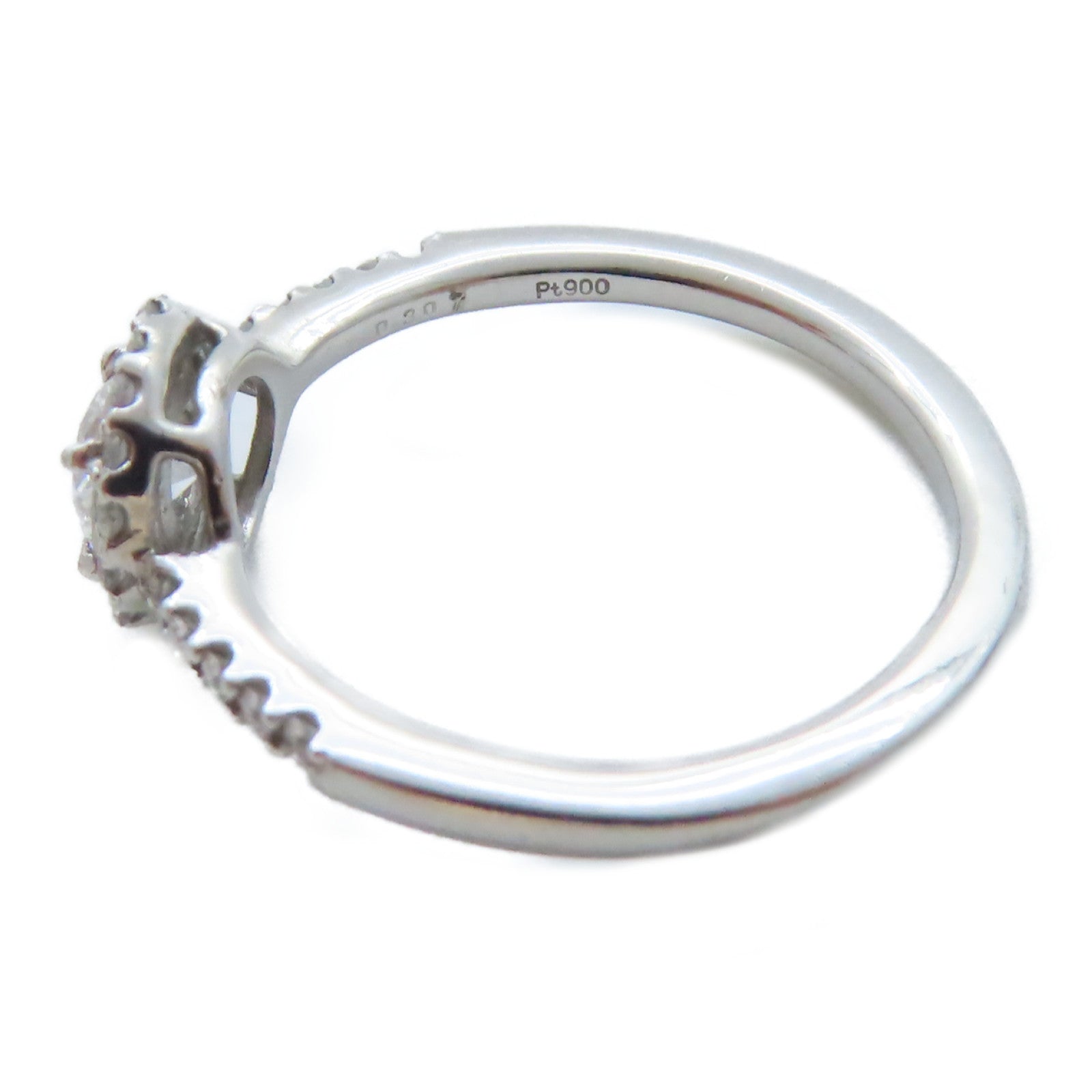 JEWELRY PT900鉑金Diamond Ring 0.307/0.17ct鑚石戒指US#4.5