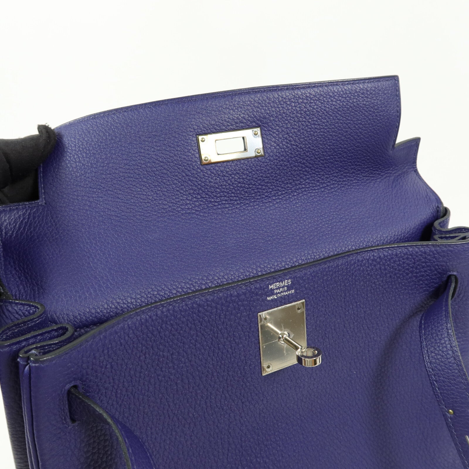 HERMES Taurillion Clemence皮革Kelly 28手挽肩背兩用袋Cassis