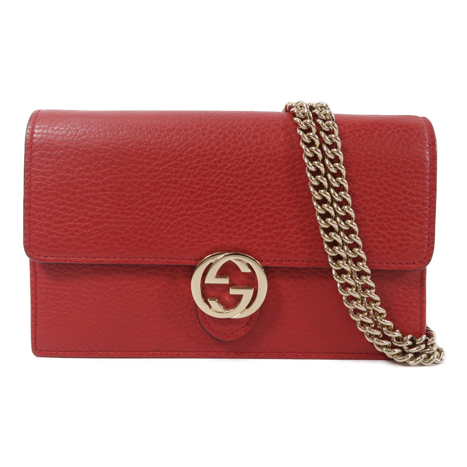 GUCCI 牛皮皮革Chain Shoulder鏈帶肩背袋